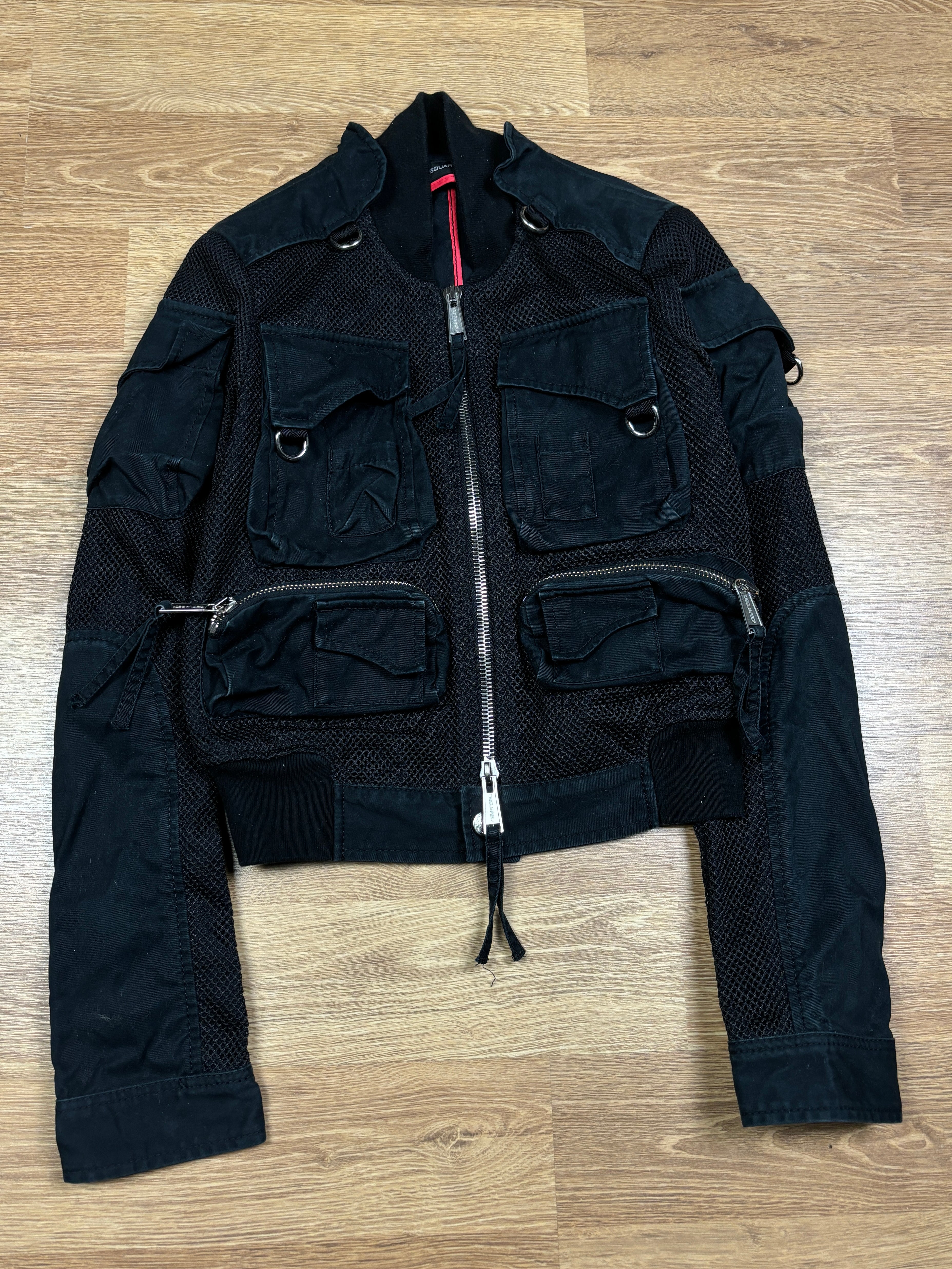 2000s Dsquared2 Tactical Mesh Utility Bomber Jacket