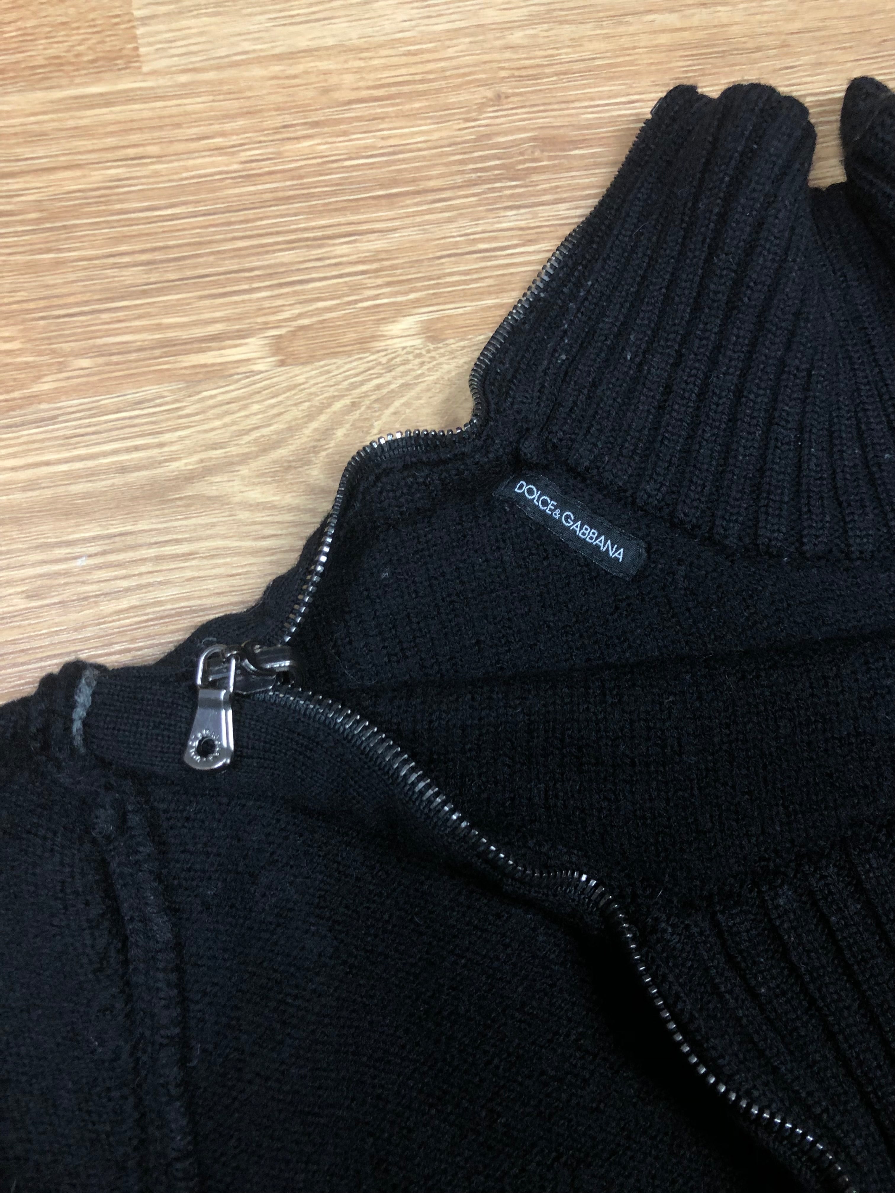 Dolce & Gabbana Zip-Detail Ribbed Wool Sweater