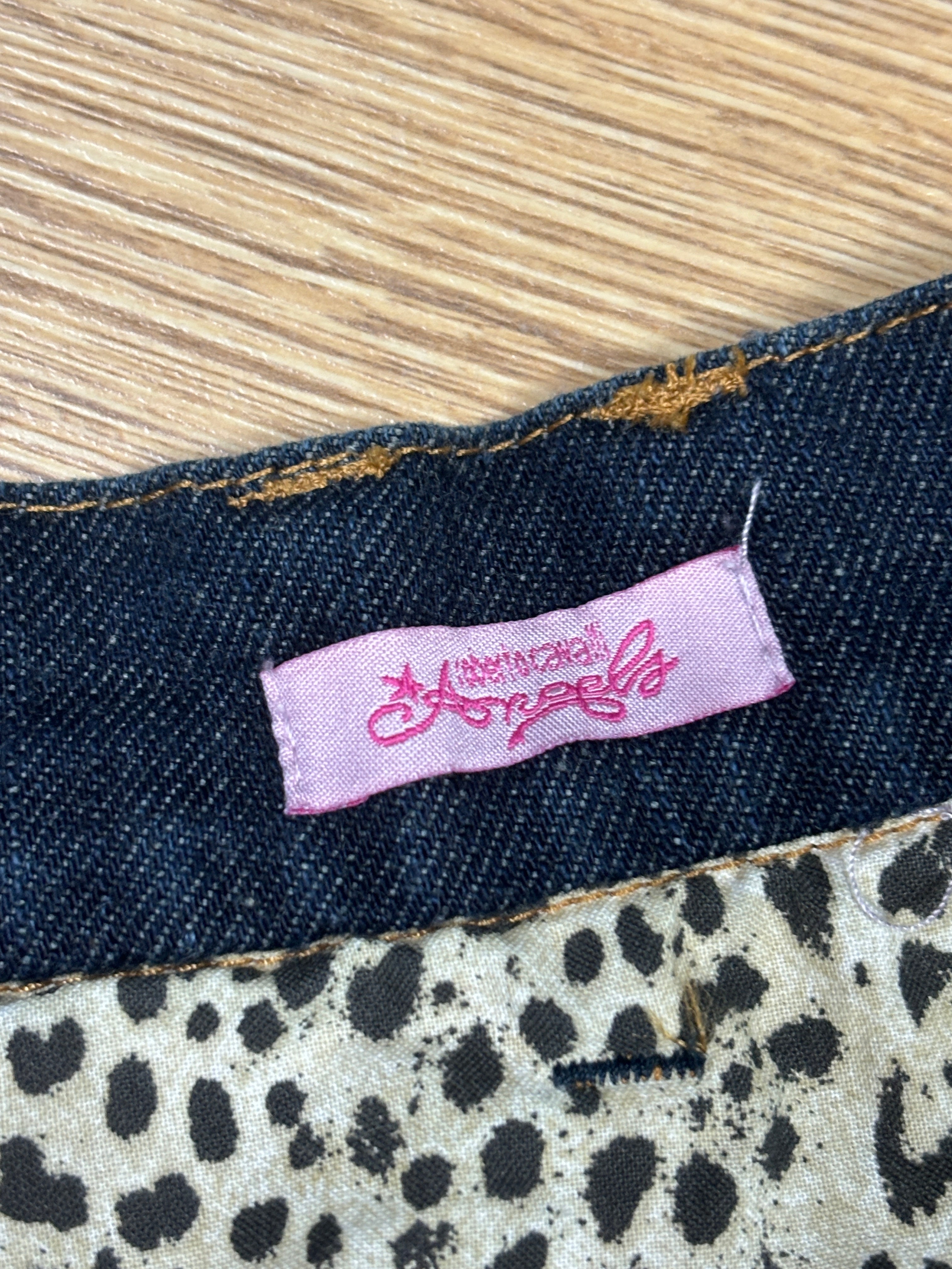 2000s Roberto Cavalli Angels Wide Leg Denim Pants