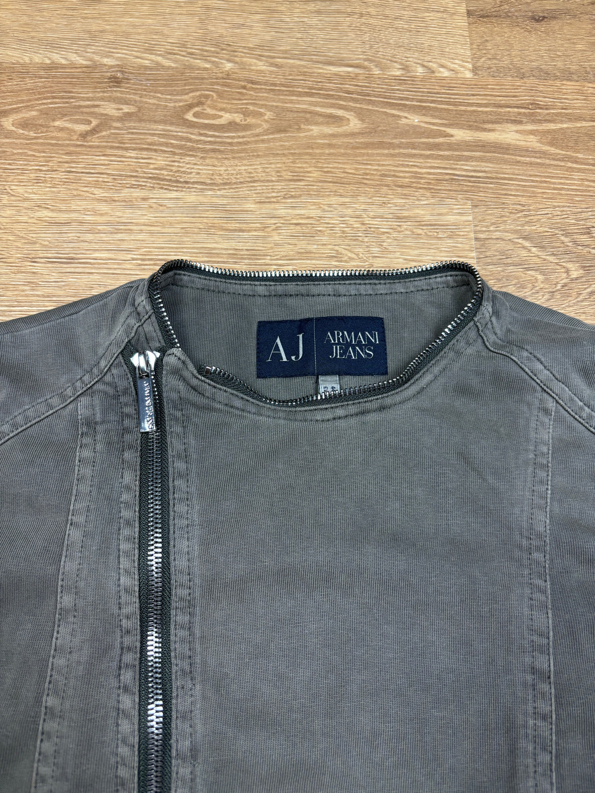 2000s Armani Jeans Asymmetrical Zip Jacket