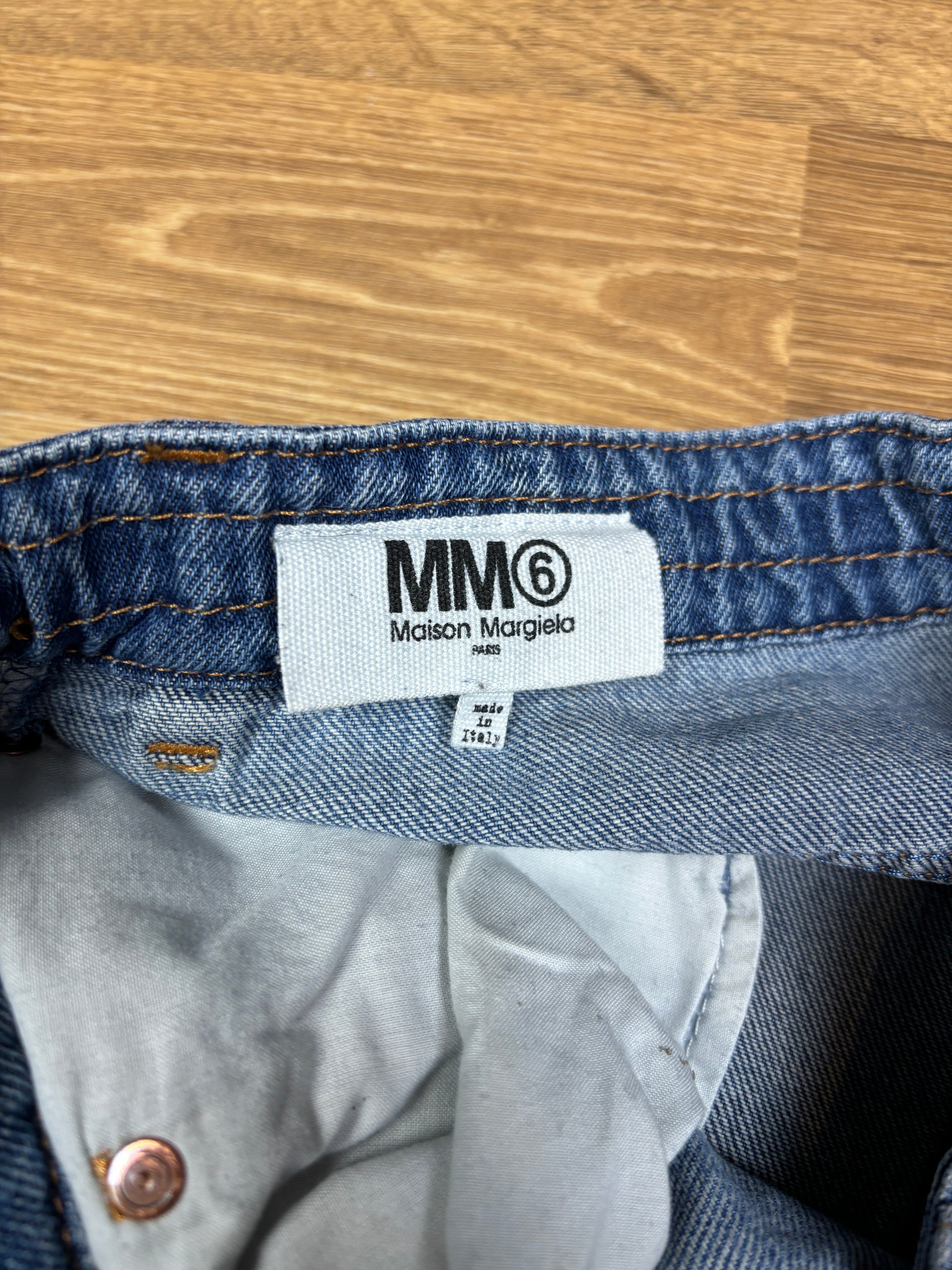 MM6 Maison Margiela Wide Leg Drawstring Denim Jeans