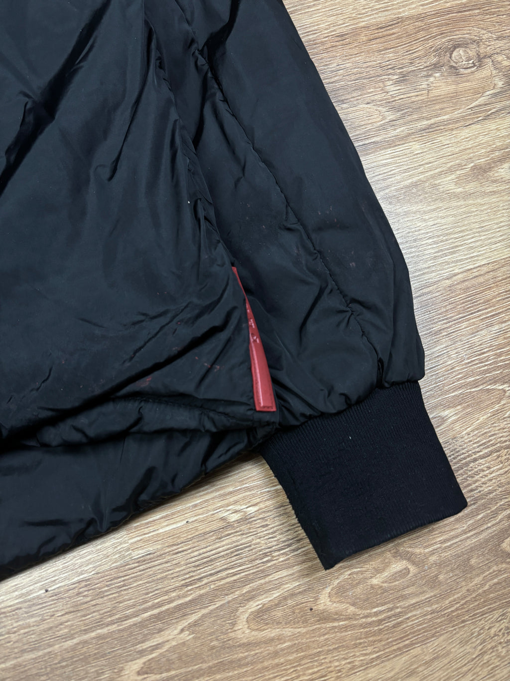 2000s Prada Linea Rossa Black Nylon Jacket