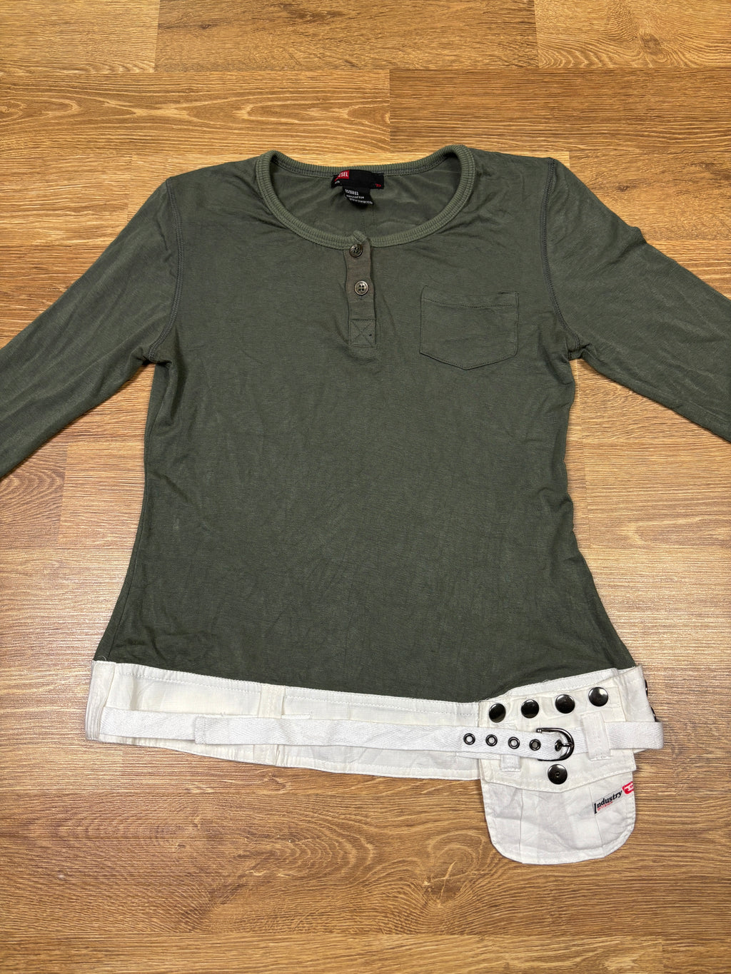 Diesel Khaki Longsleeve with Detachable Pocket