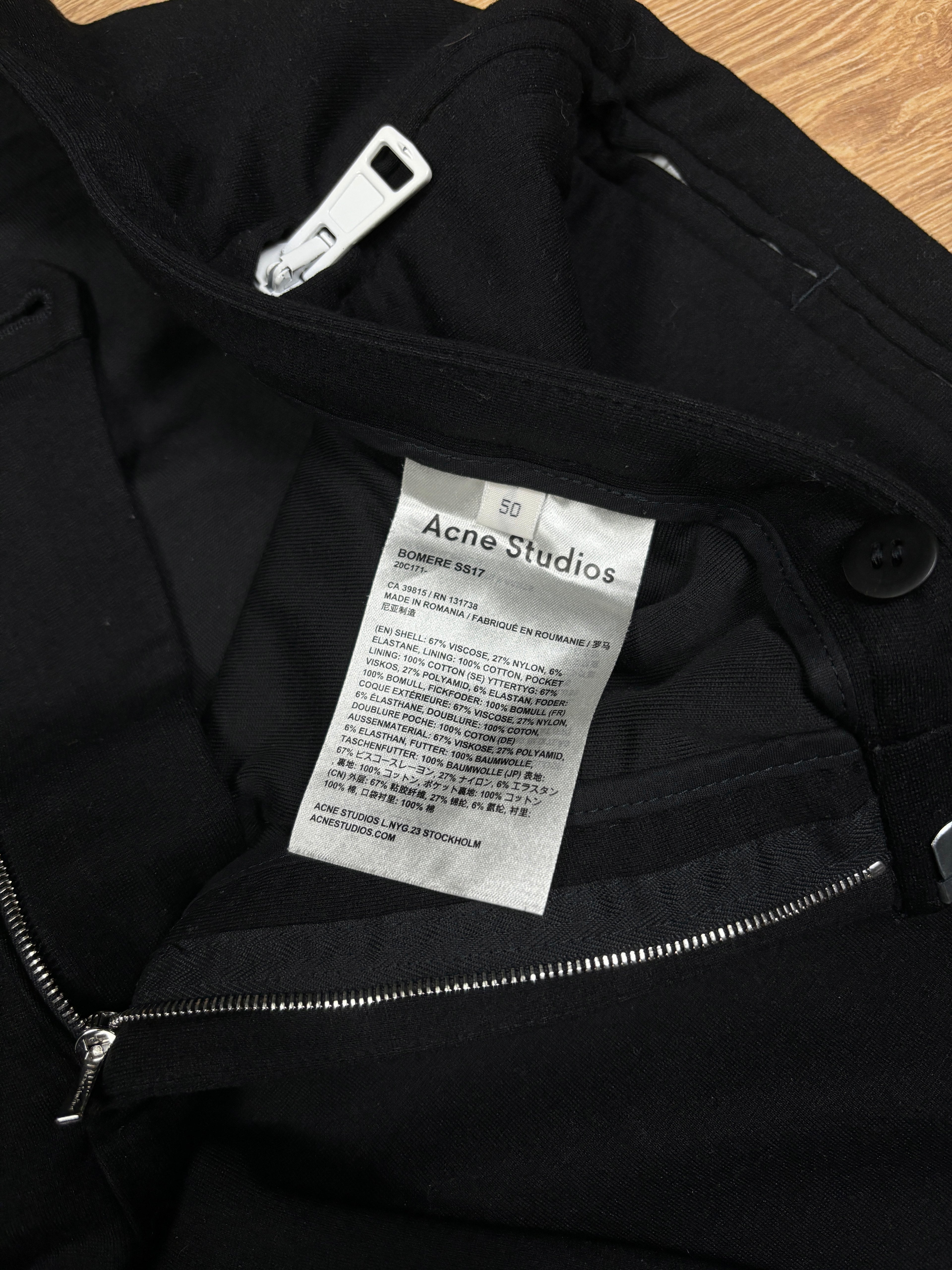 SS17 Acne Studios Full Zip Wide Leg Trousers