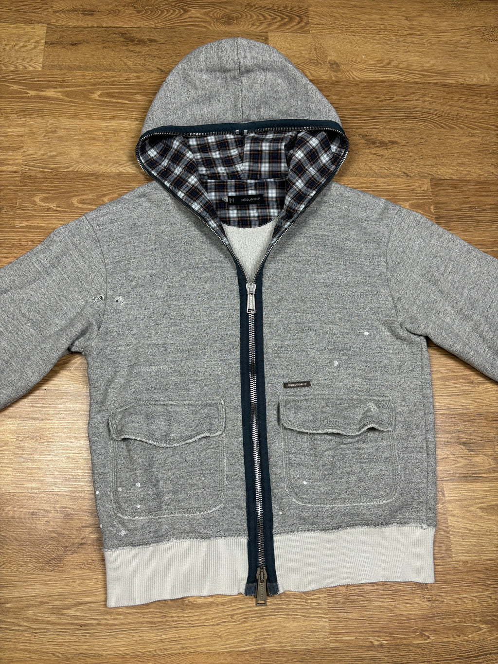 2000s Dsquared2 Distressed Full Zip Hoodie