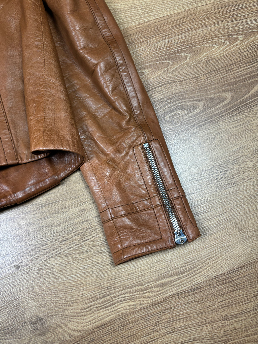 Gucci 2000s Leather Biker Jacket with GG Belt