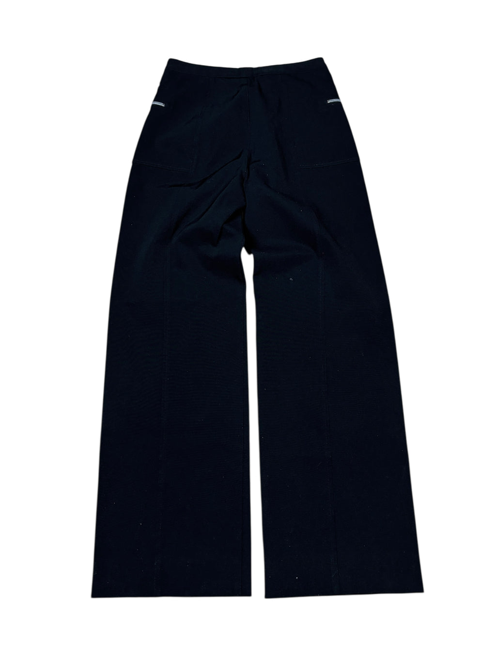 2000s Marithé François Girbaud Black Wide Leg Zip Trousers
