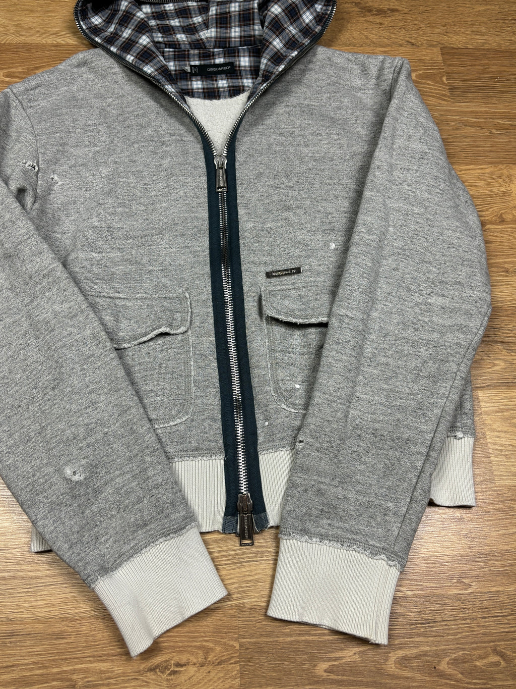 2000s Dsquared2 Distressed Full Zip Hoodie