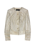 Chaqueta de cuero color crema Gucci Era Frida Giannini