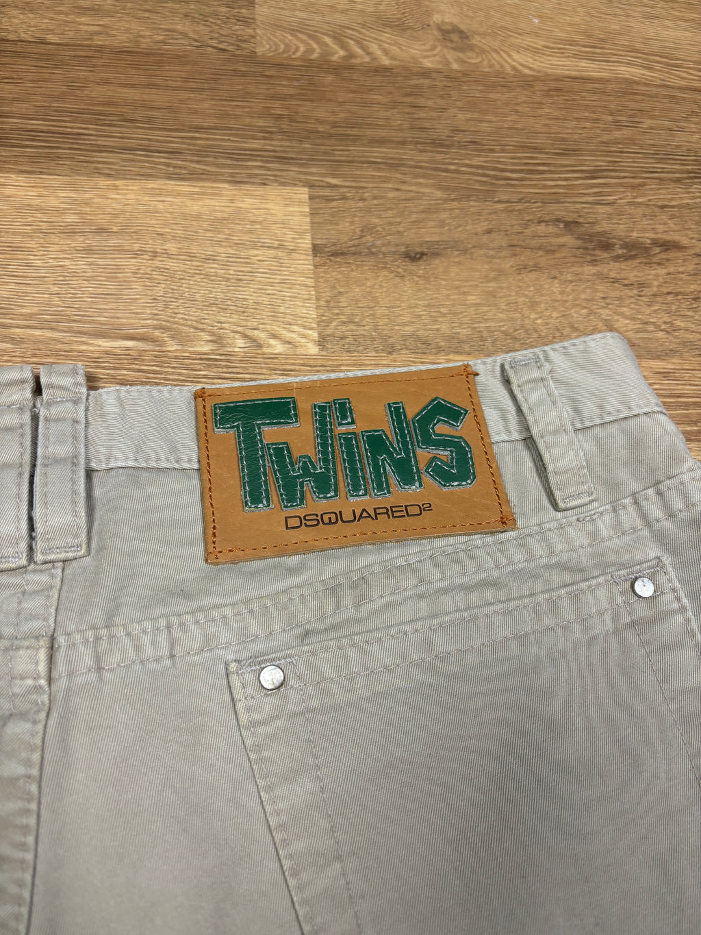 2000s Dsquared2 Twins Beige Wide Leg Pants