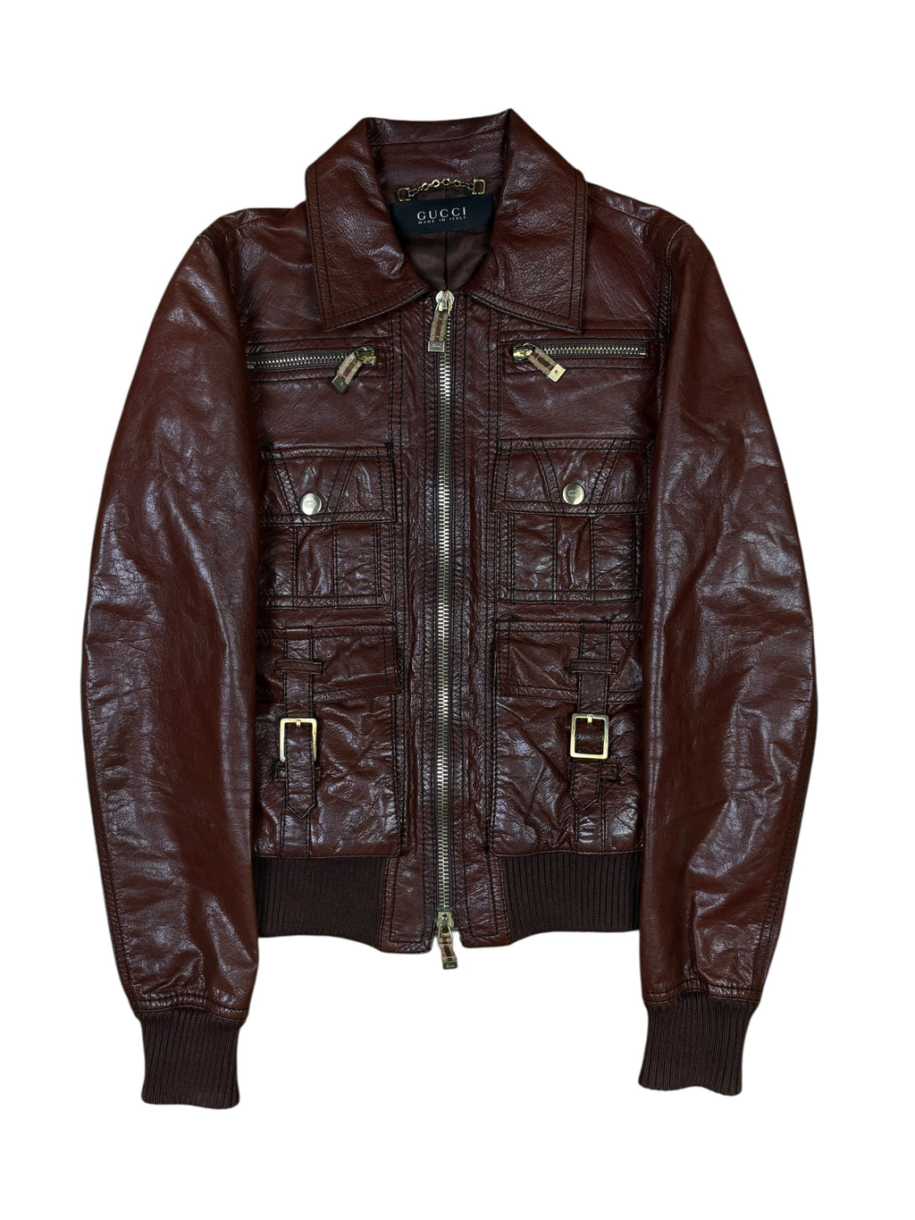 Gucci Frida Giannini Multipocket Leather Jacket