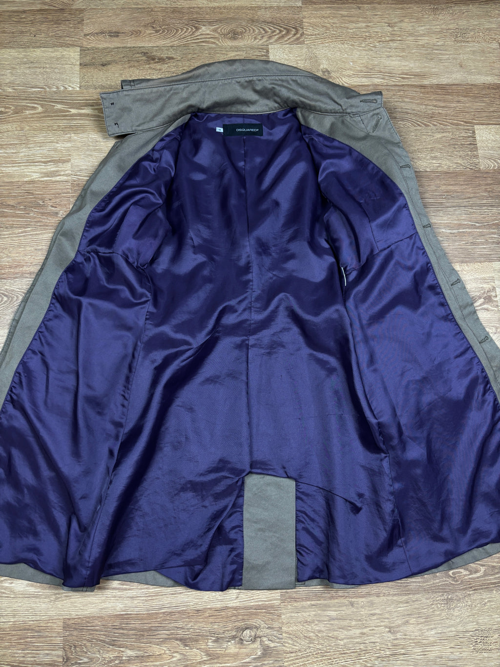 2000s Dsquared2 Trench Coat with Leather Belt Details