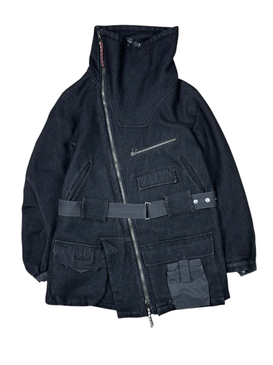 2000s Marithé François Girbaud Asymmetrical Belted Utility Coat
