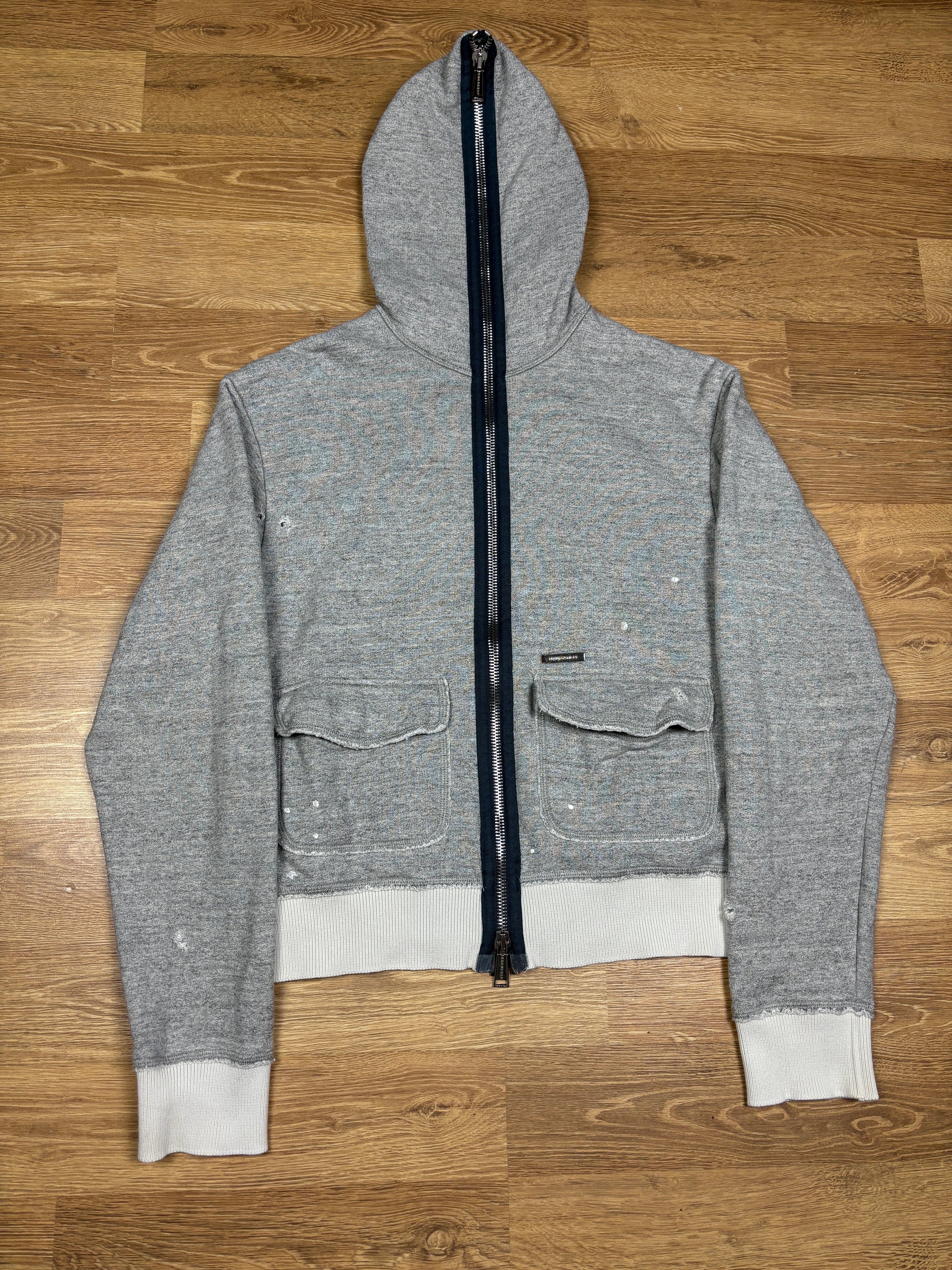 Sudadera con capucha Dsquared2 Distressed con cremallera completa de los 2000s