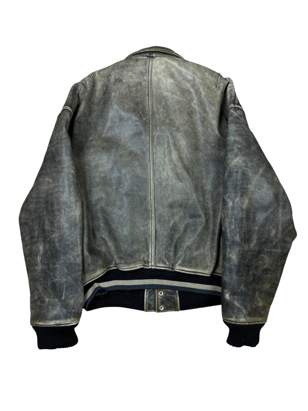 1990s Diesel Distressed Leather Bomber Jacket