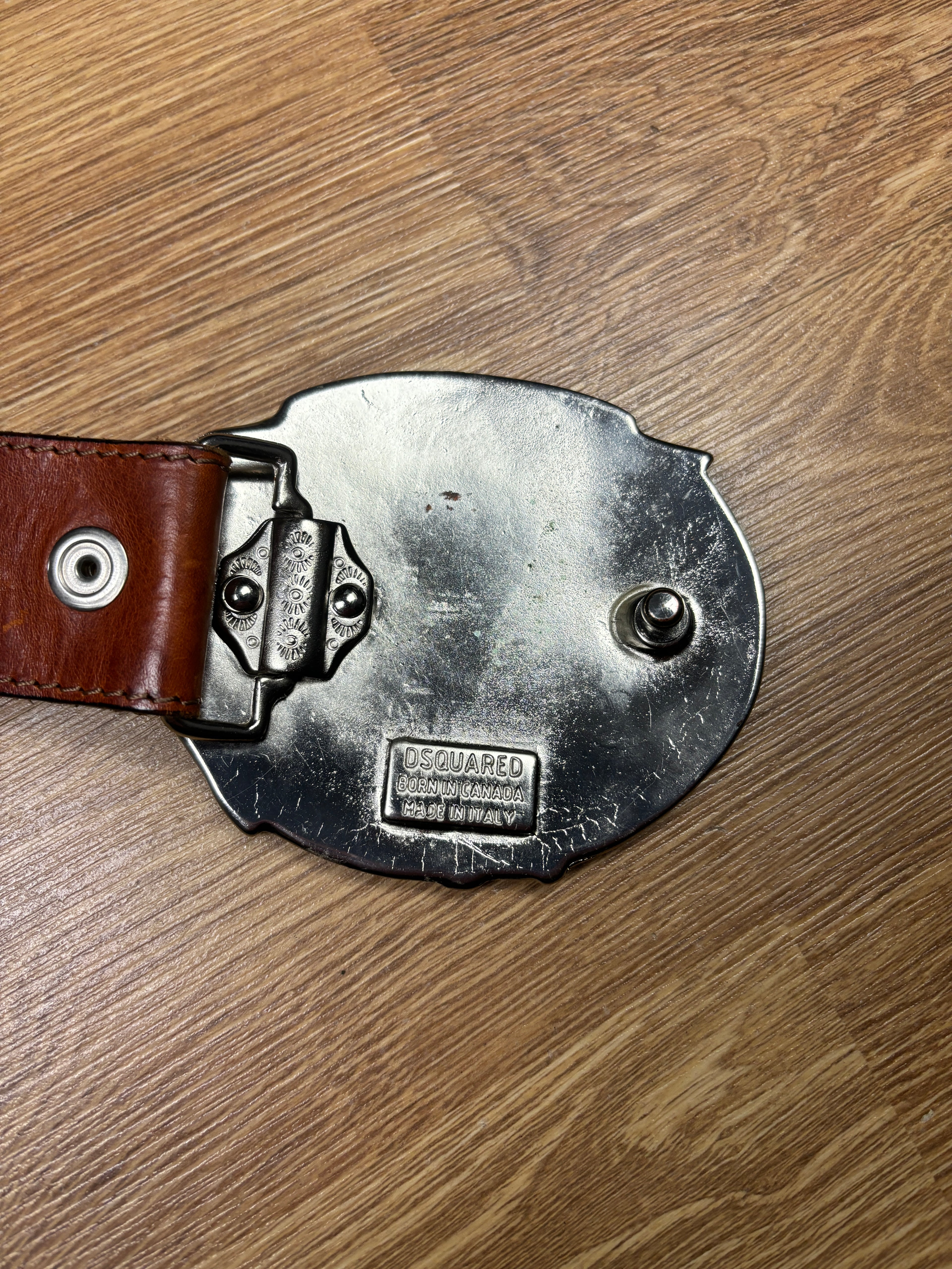 2000s Dsquared2 Floral Sunset Leather Belt