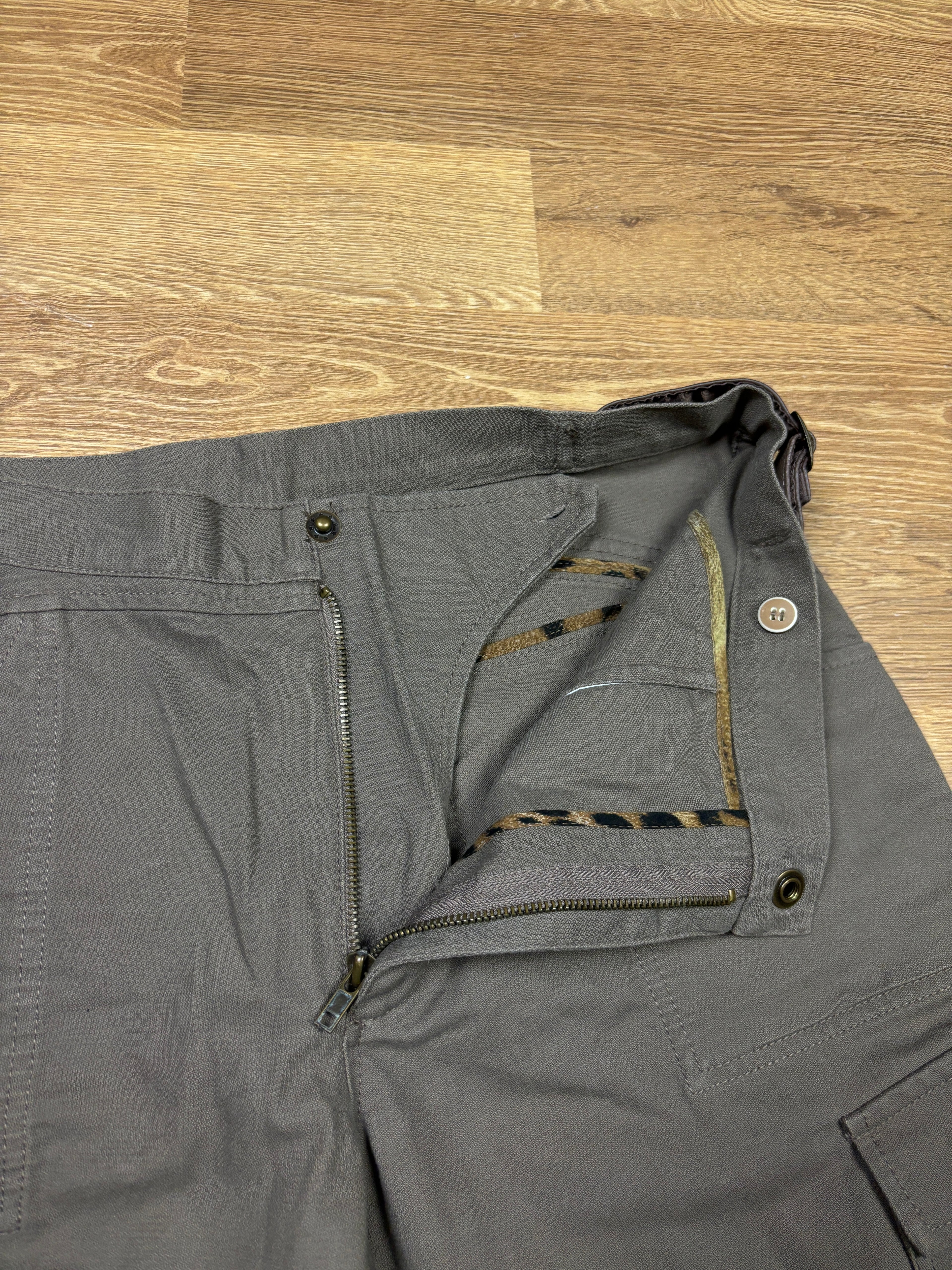2000s Roberto Cavalli Class Leather Trim Cargo Pants
