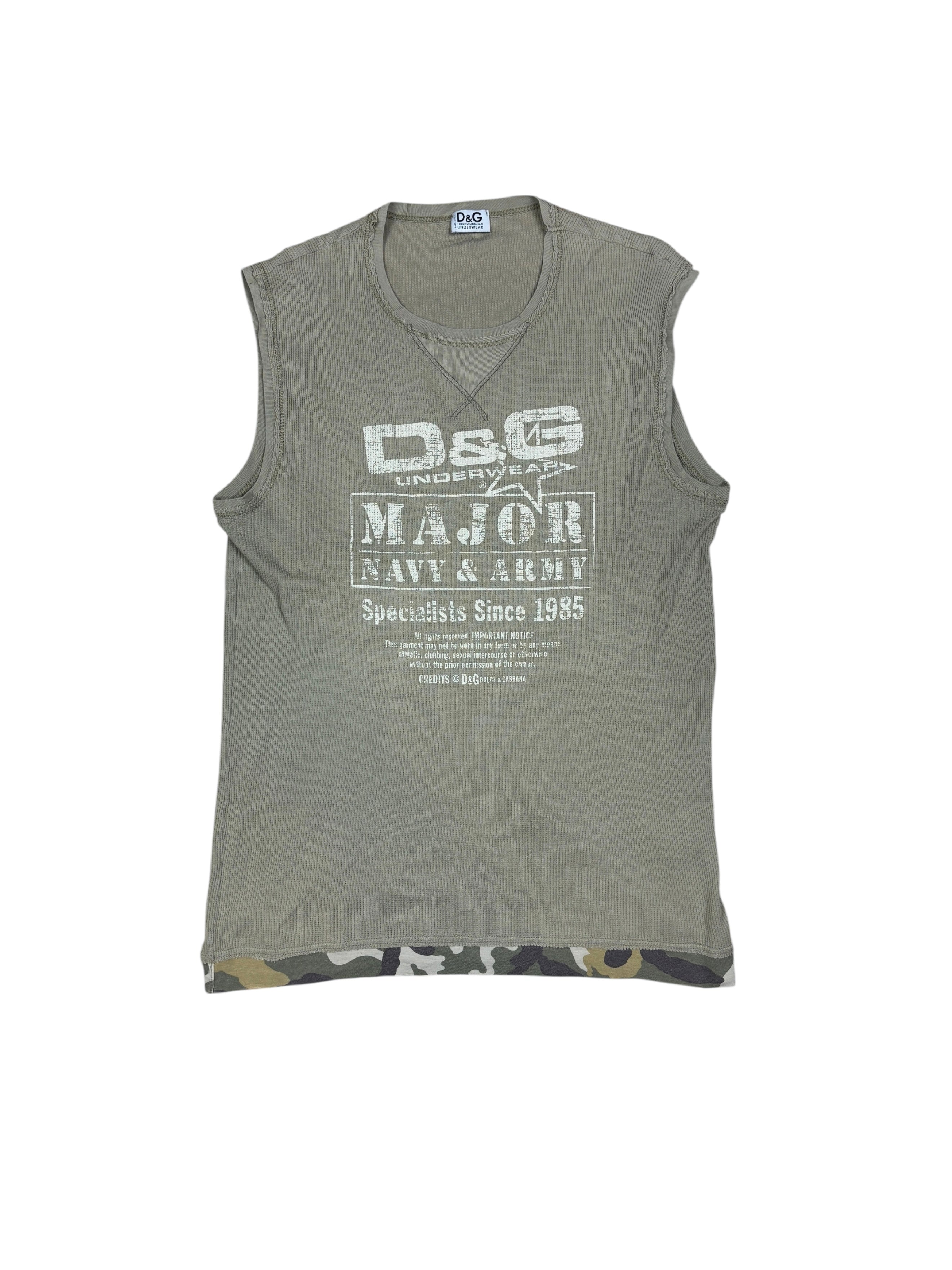2000s Dolce & Gabbana Military Sleeveless Top