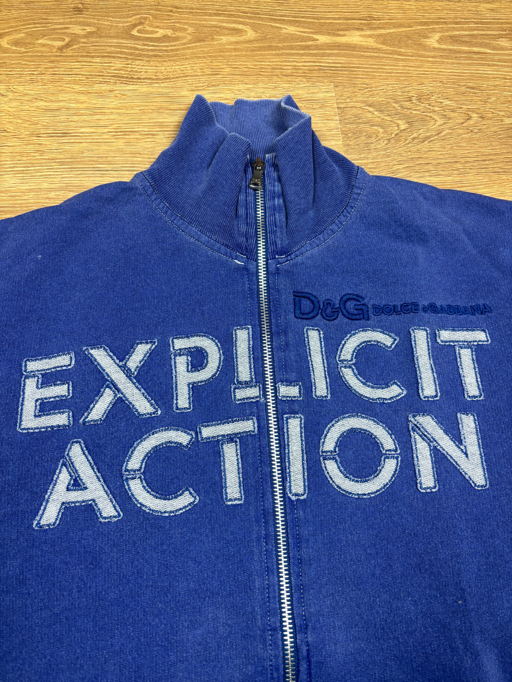 2000s D&G “Explicit Action” Zip-Up Sweatshirt
