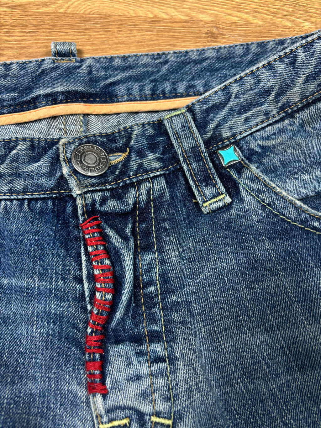 2000s Dsquared2 Embroidered Straight Leg Jeans