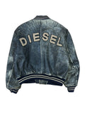 Chaqueta universitaria de cuero envejecido Diesel de los 2000