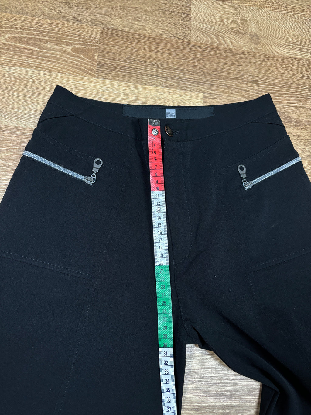 2000s Marithé François Girbaud Black Wide Leg Zip Trousers