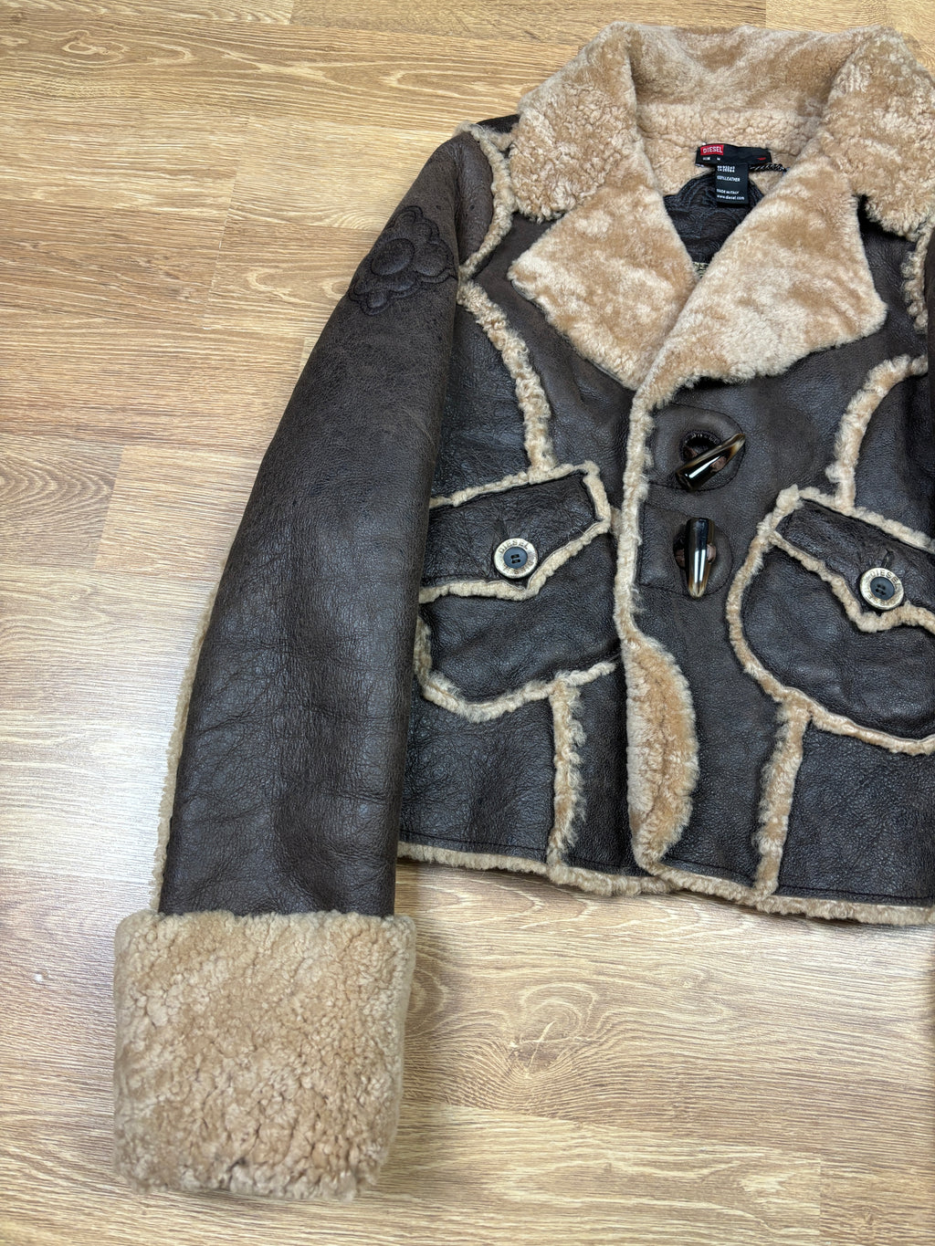 2000s Diesel Shearling Leather Aviator Jacket