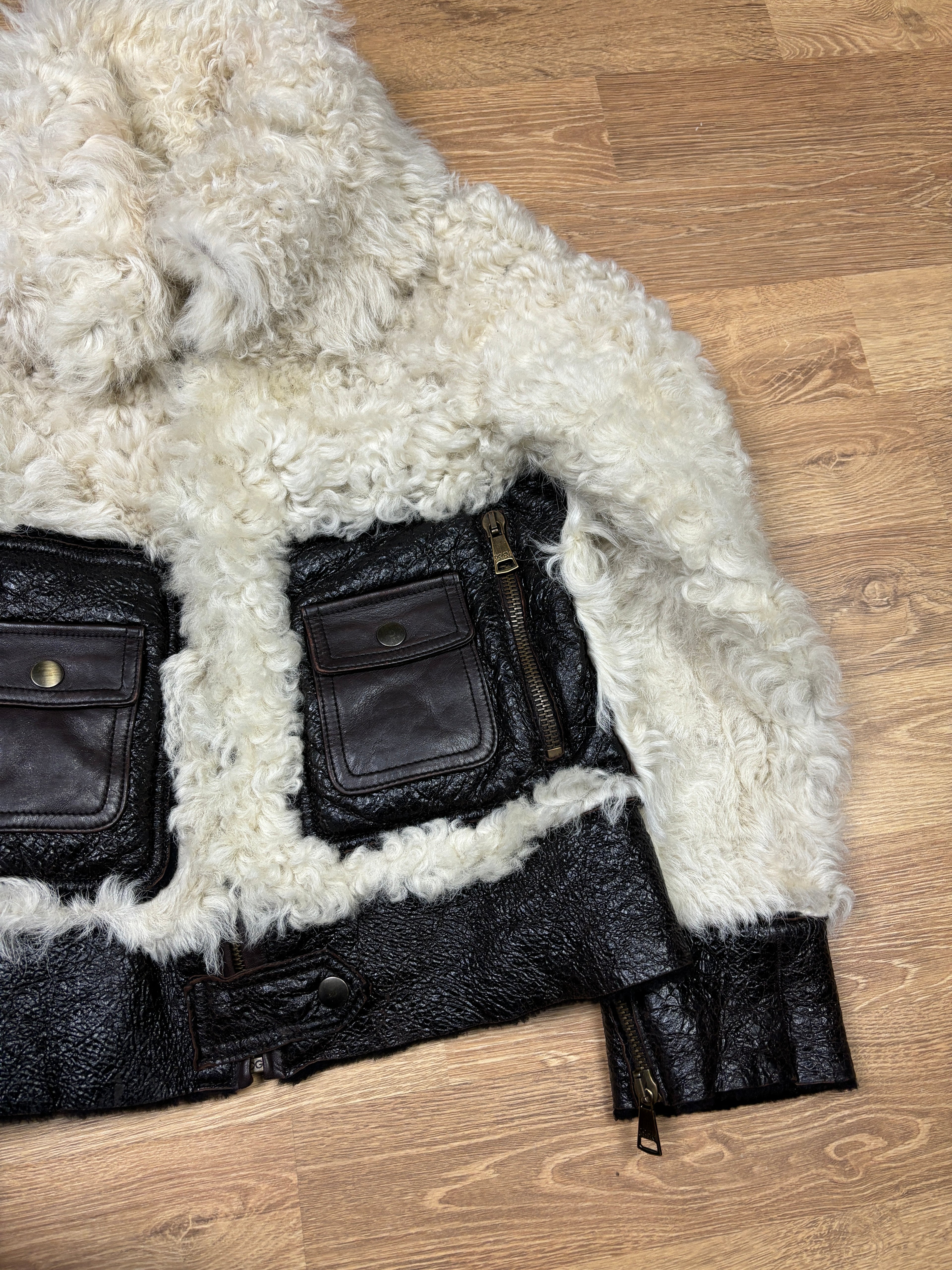 Dolce & Gabbana Lamb Leather Shearling Jacket