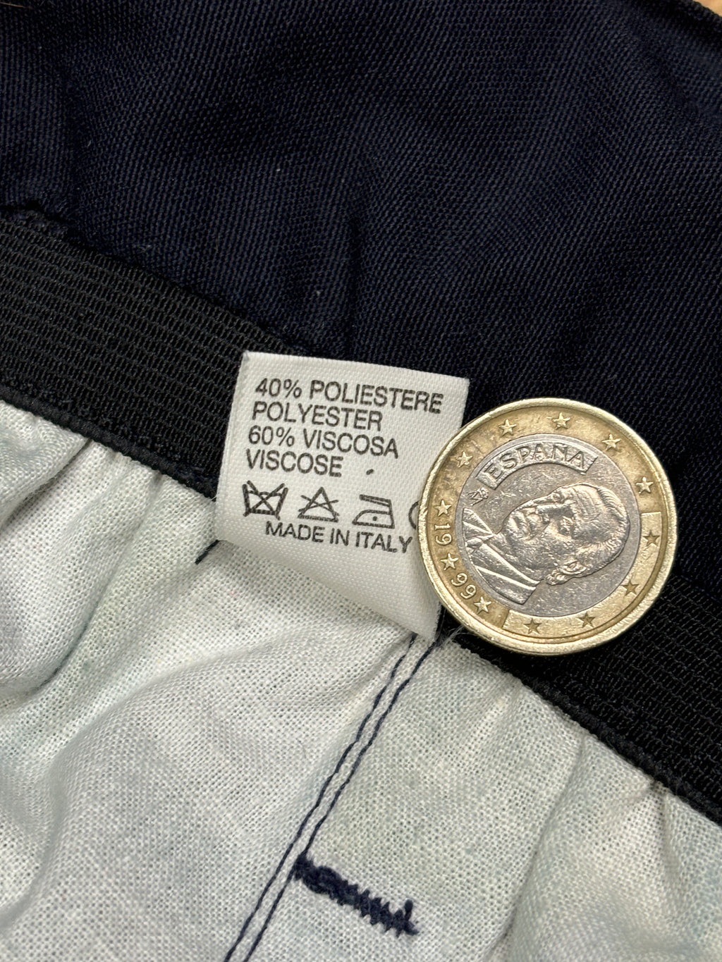 1980s Marithé François Girbaud Navy Belted Wide-Leg Pants