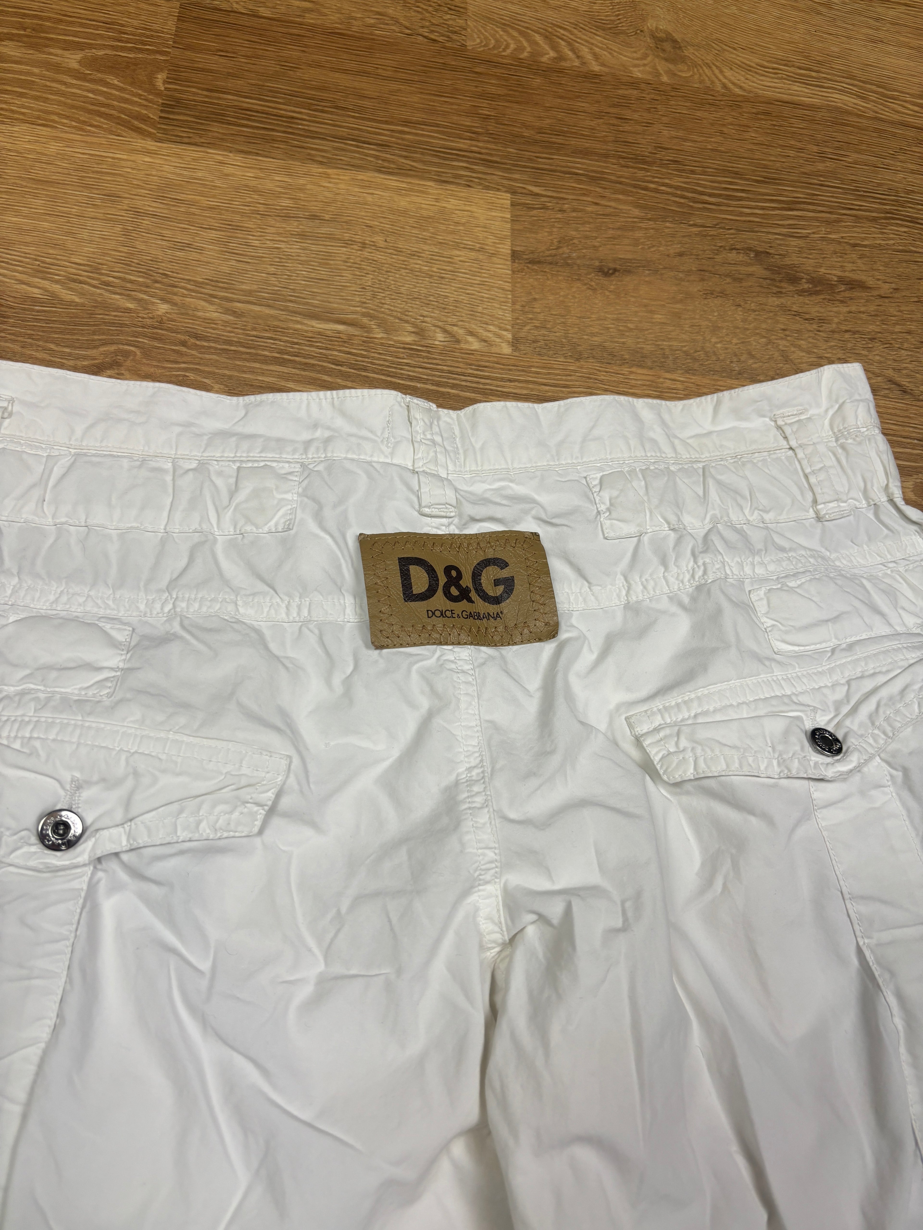 2000s Dolce & Gabbana White Cotton Cargo Pants