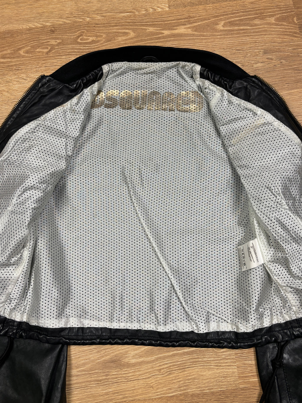 2000s Dsquared2 Black Leather Balloon Sleeve Jacket