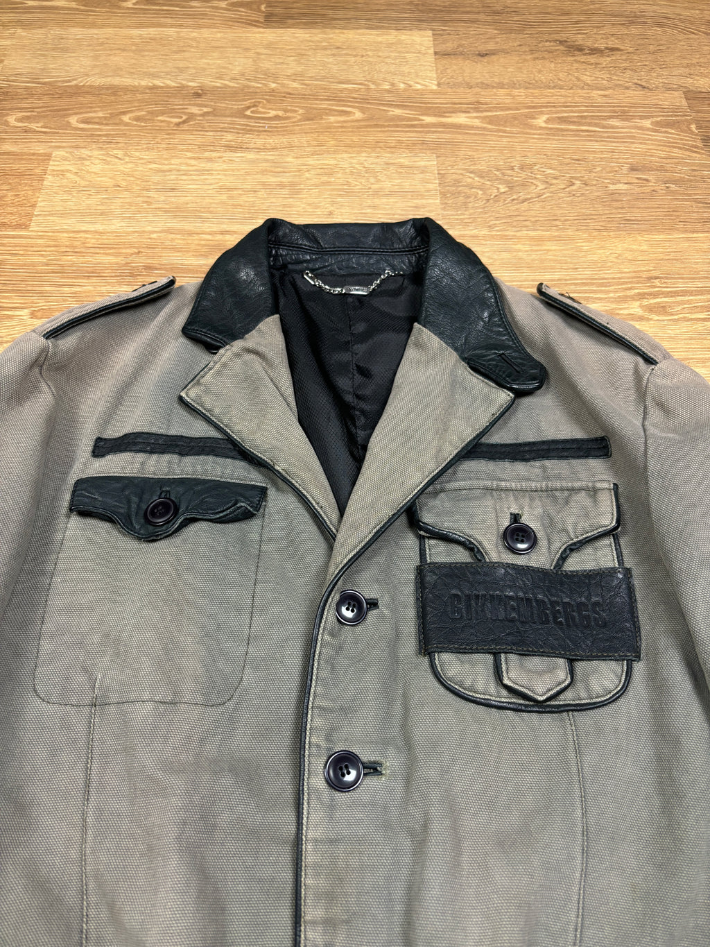 2000s Dirk Bikkembergs Utility Field Jacket with Leather Details