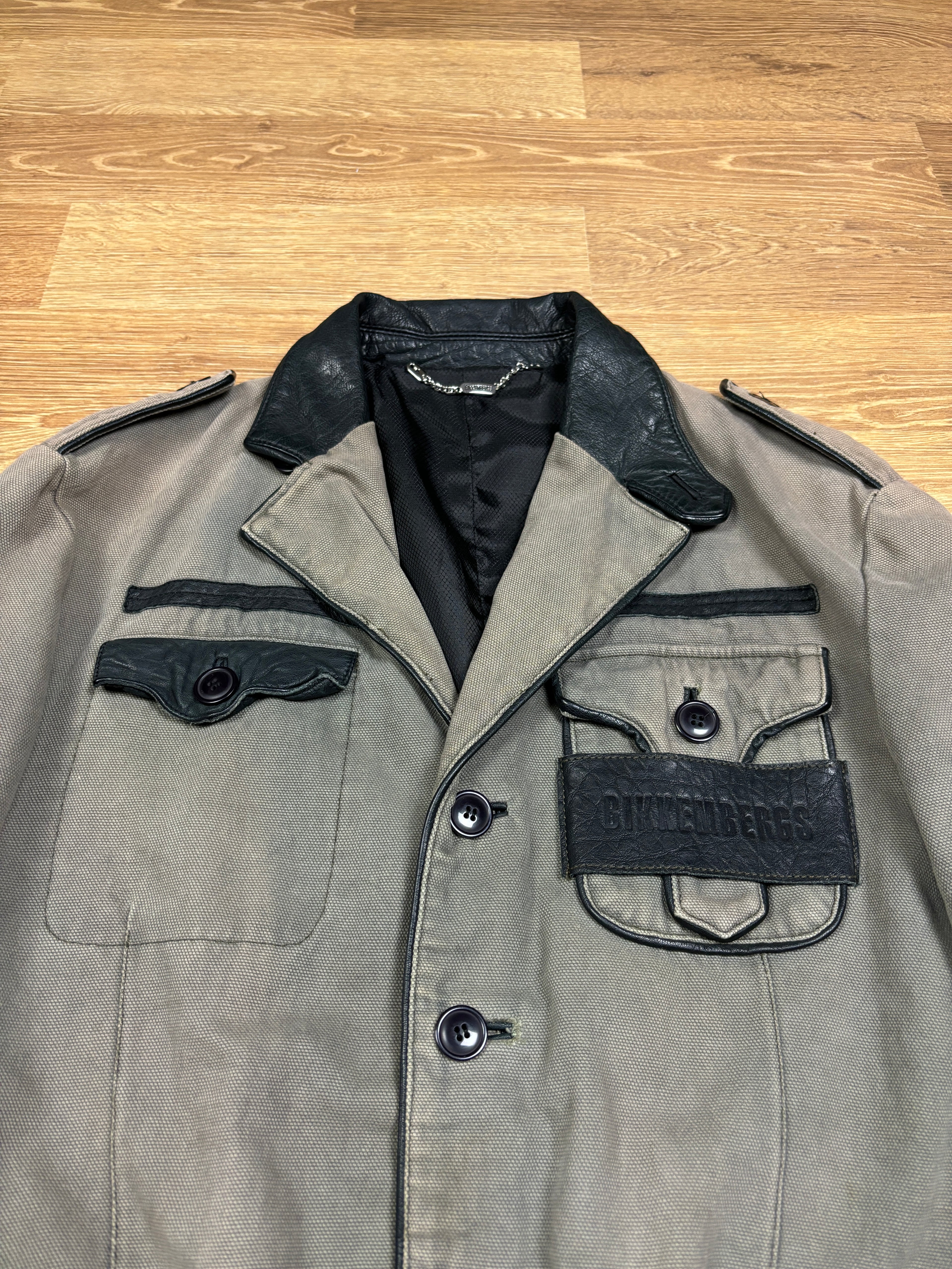 2000s Dirk Bikkembergs Utility Field Jacket with Leather Details
