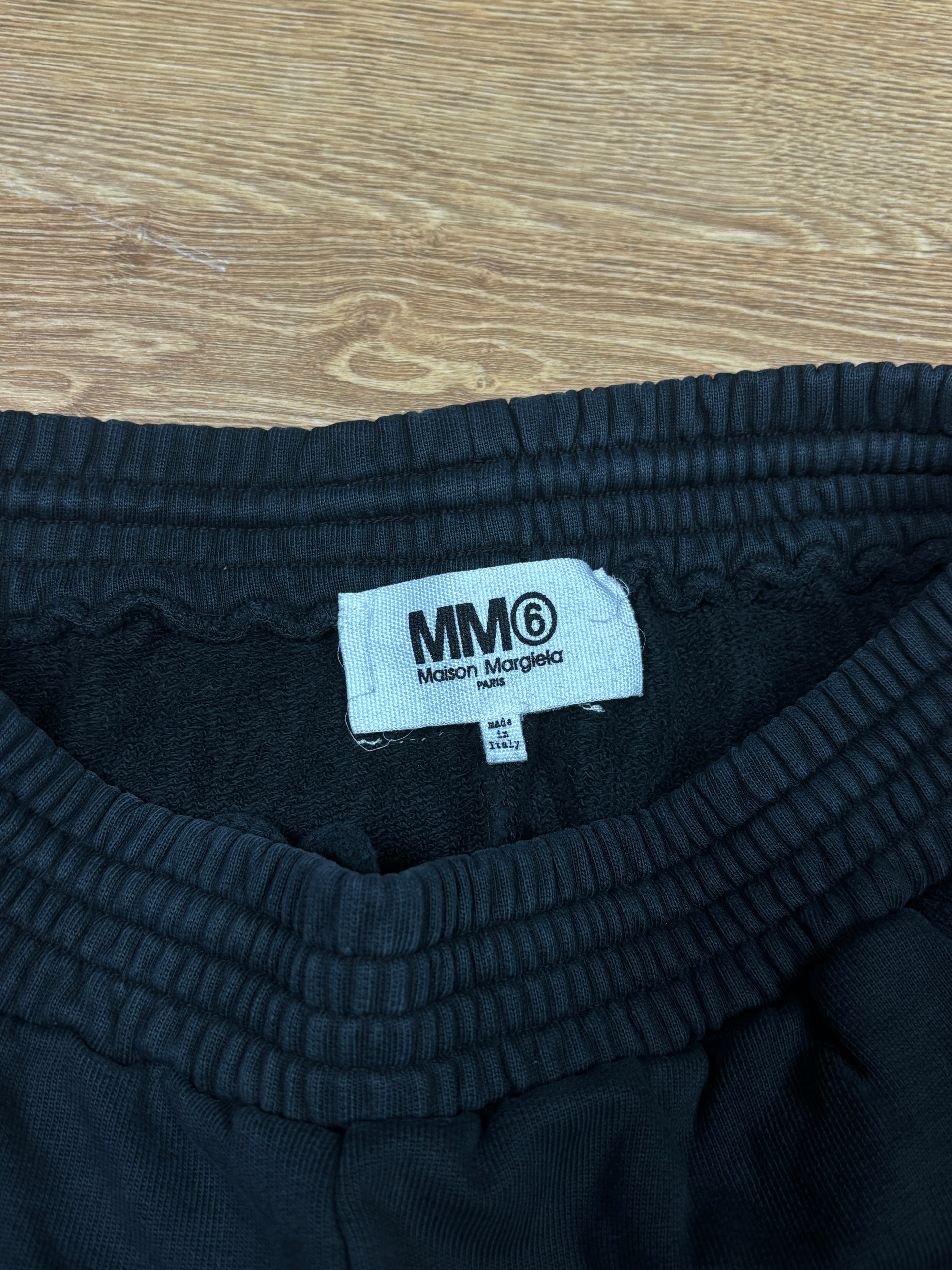 Maison Margiela MM6 Pantalón de chándal negro de panel alargado