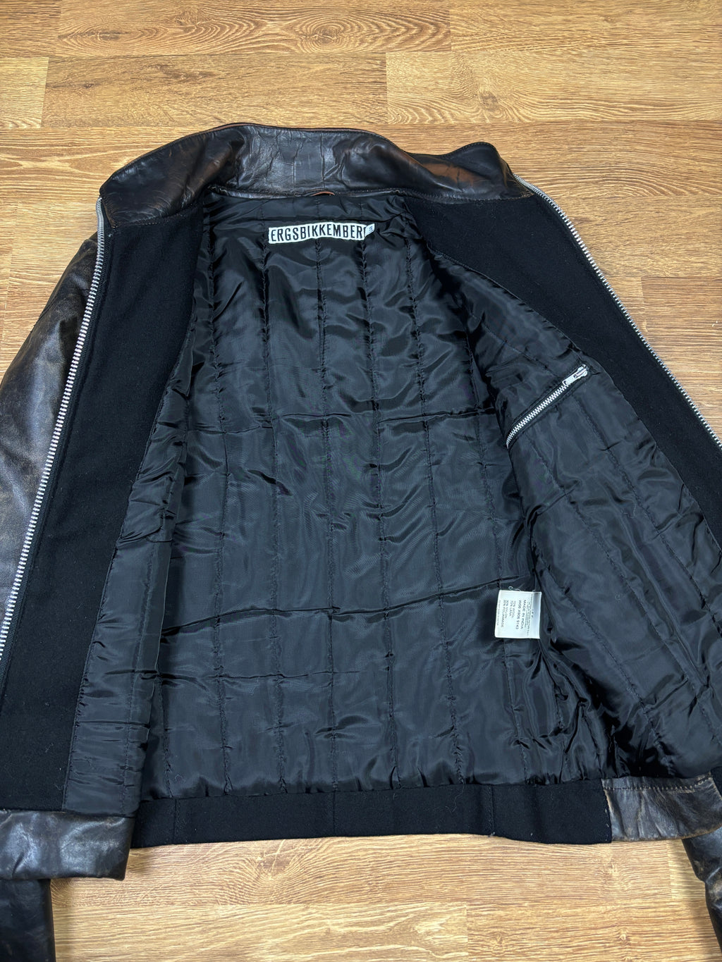 2000s Dirk Bikkembergs Leather & Wool Hybrid Jacket