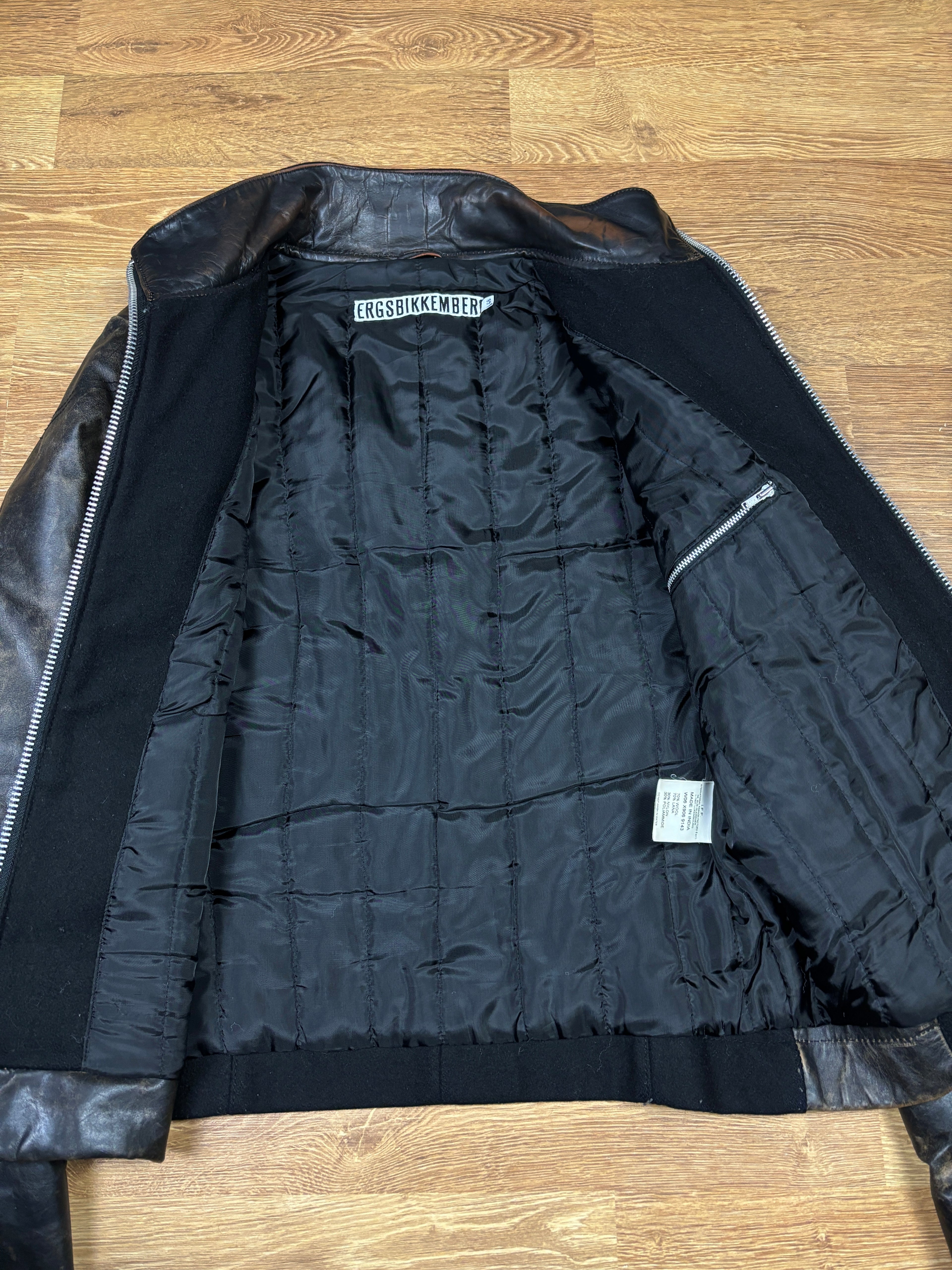 2000s Dirk Bikkembergs Leather & Wool Hybrid Jacket