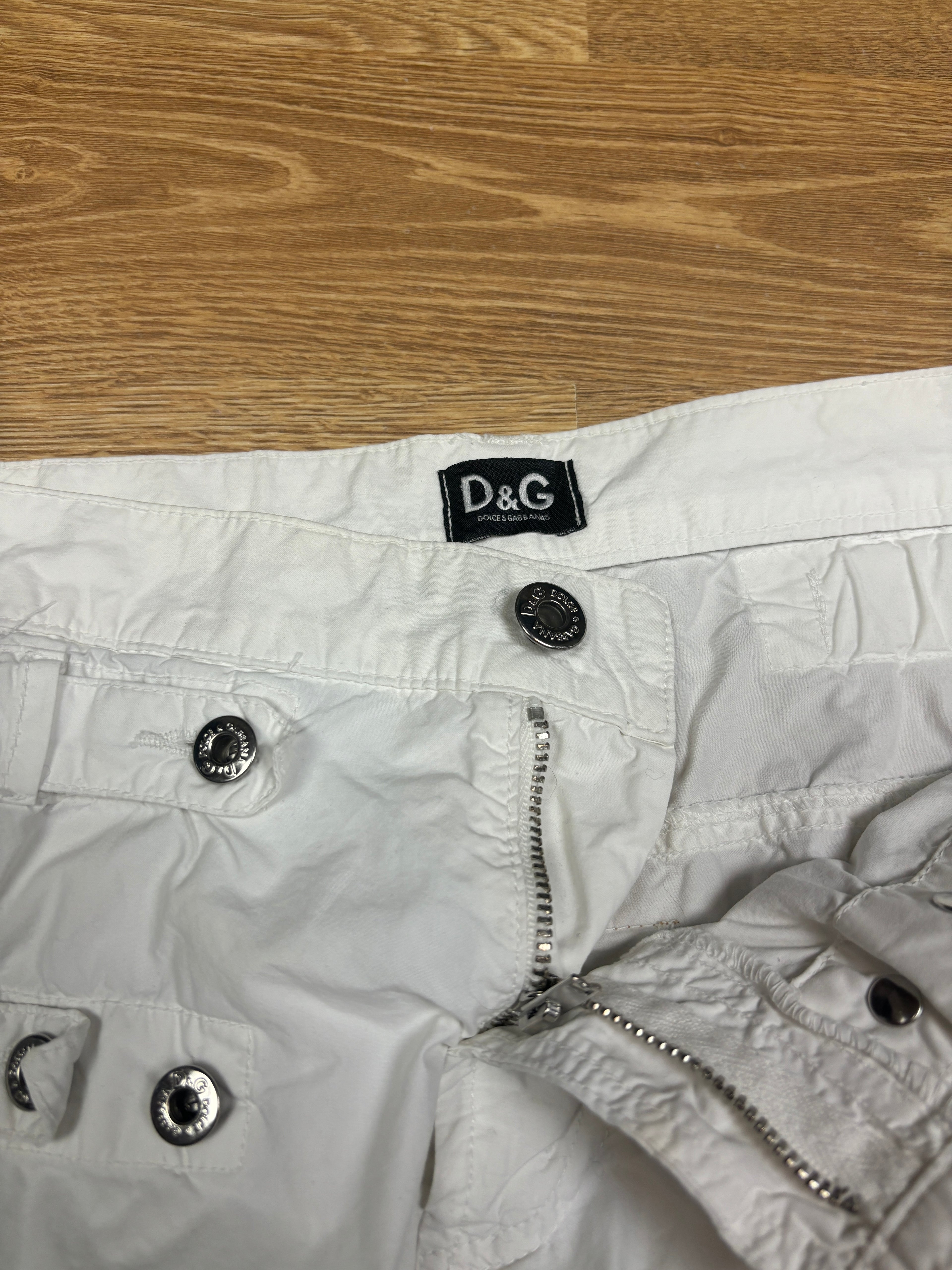 2000s Dolce & Gabbana White Cotton Cargo Pants