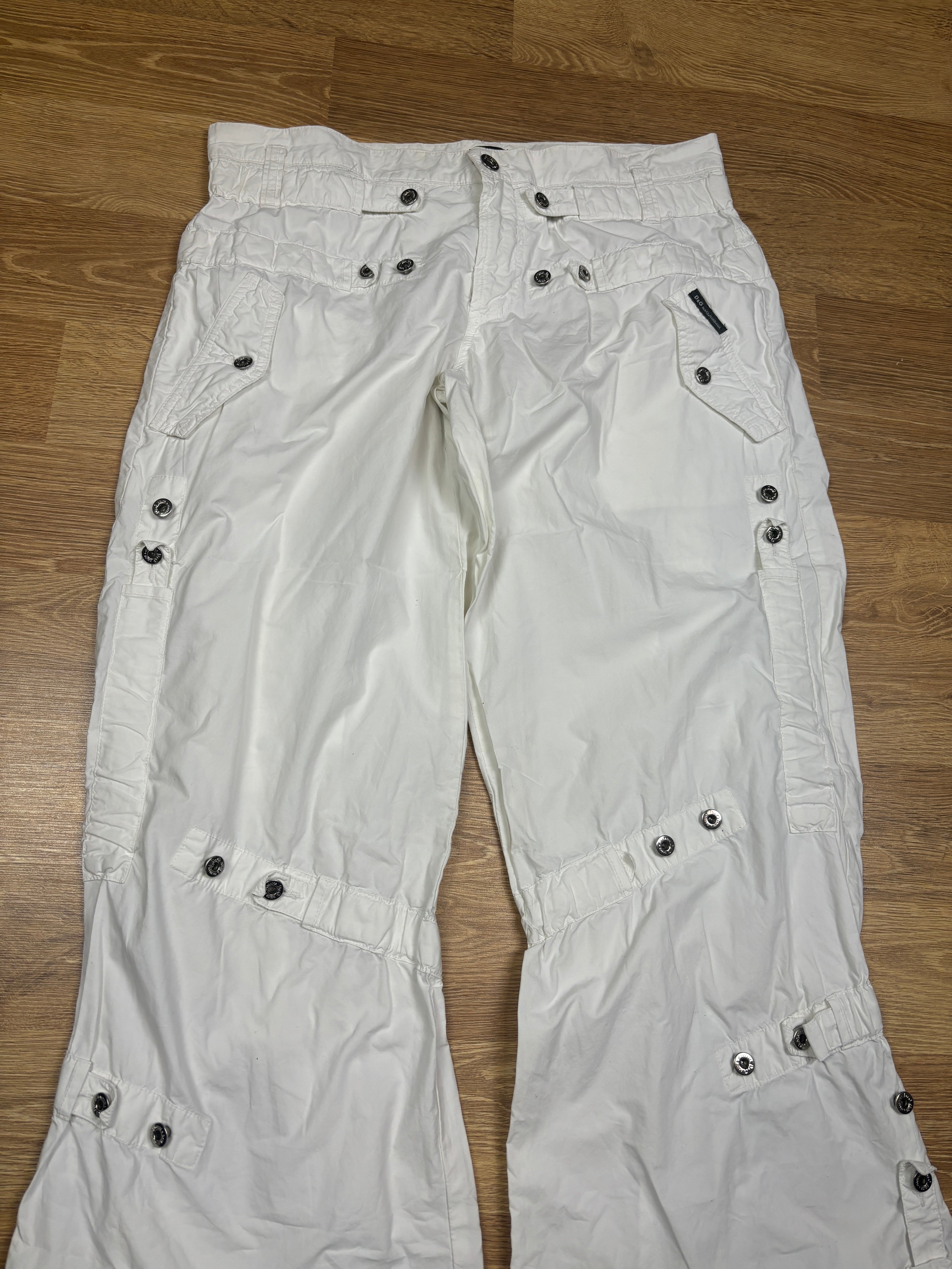 2000s Dolce & Gabbana White Cotton Cargo Pants