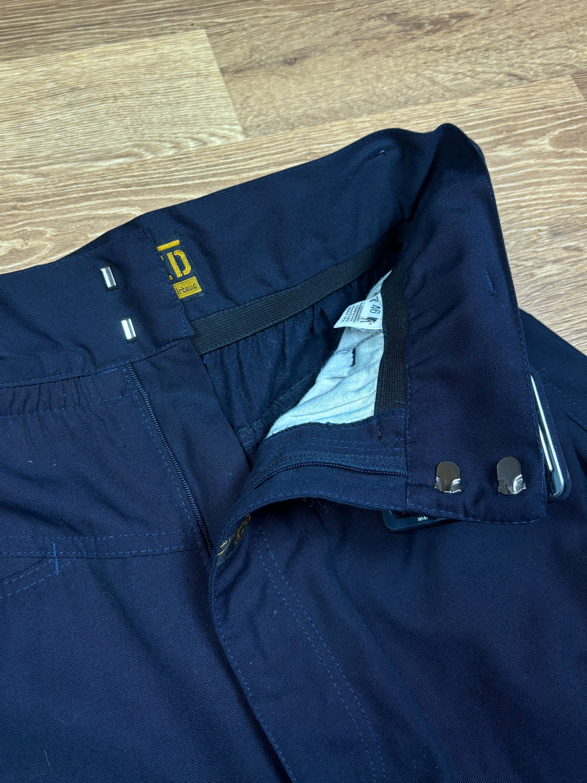 1980s Marithé François Girbaud Navy Belted Wide-Leg Pants