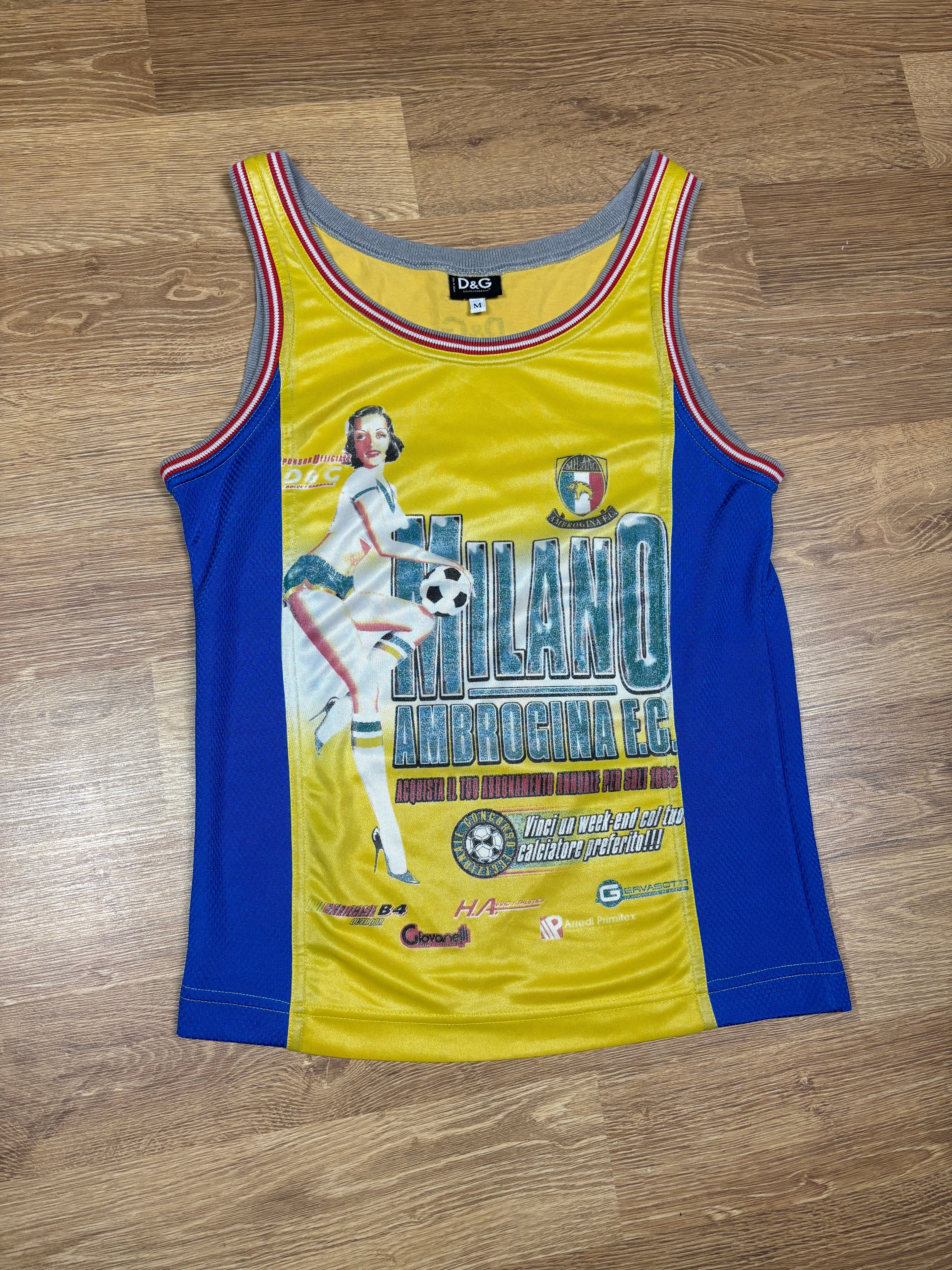 2000s D&G Milano Football Graphic Tank Top
