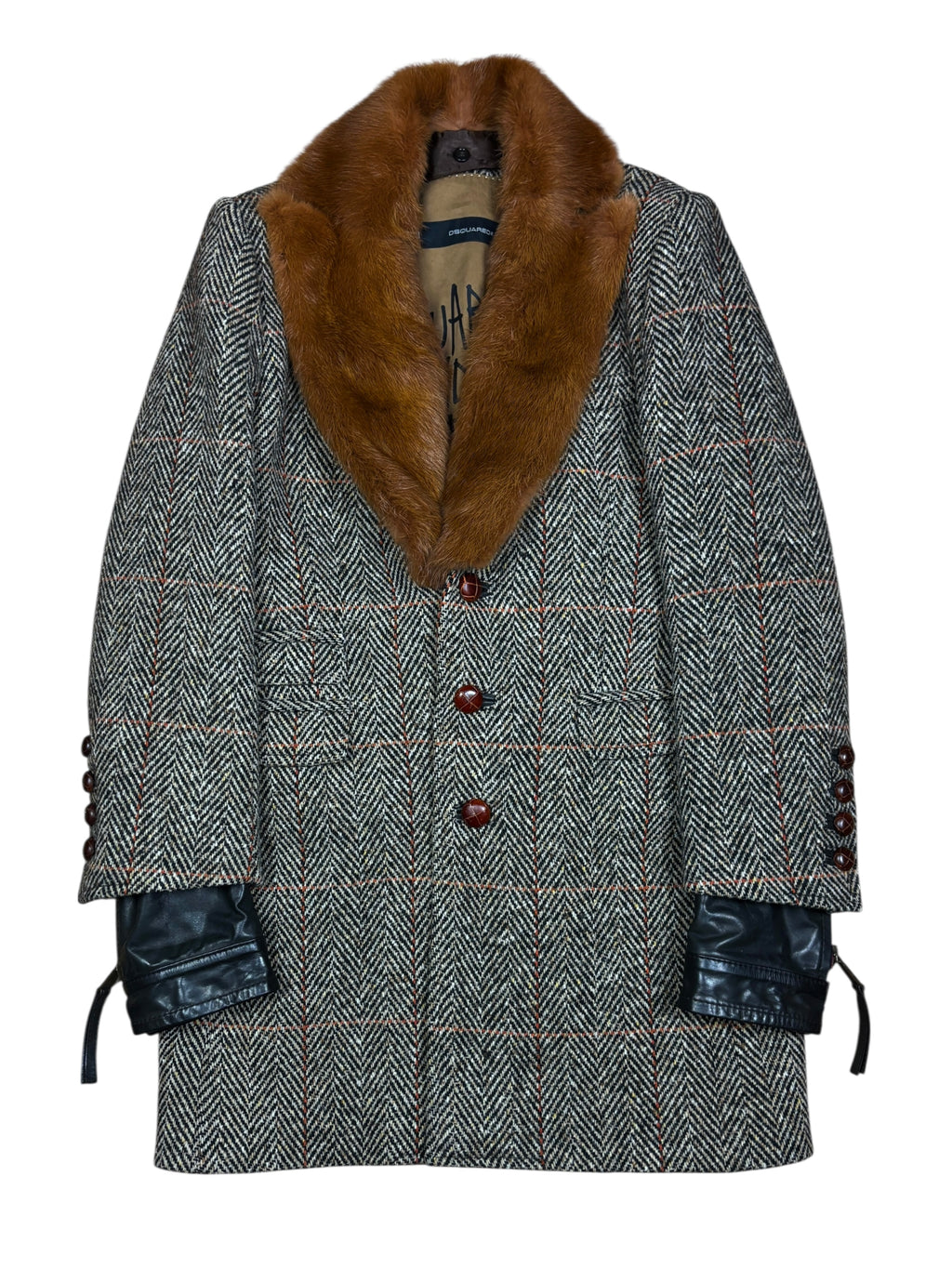 Dsquared2 AW2005 Runway Fur Collar Wool Coat