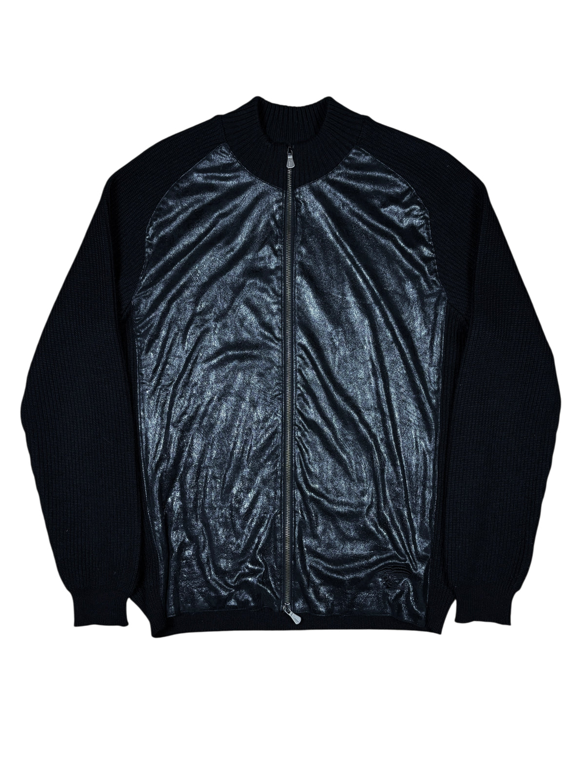 2000s Versace Sport Black Zip Knit