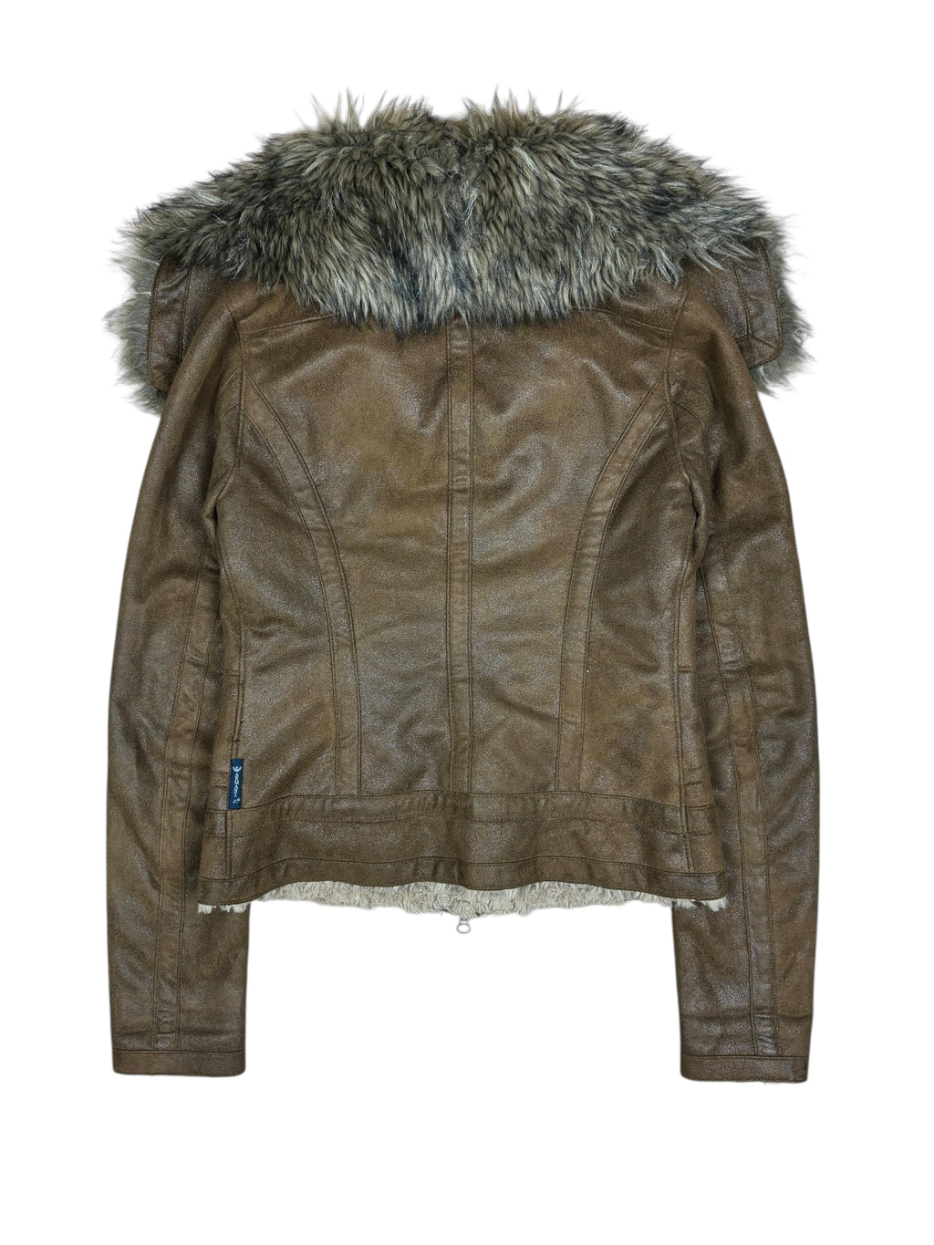 2000s Armani Jeans Faux Fur Collar Jacket