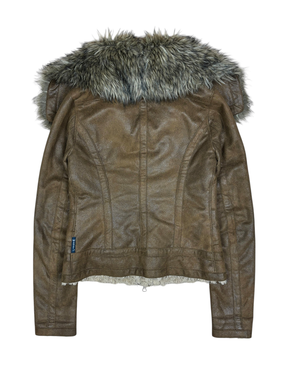 2000s Armani Jeans Faux Fur Collar Jacket