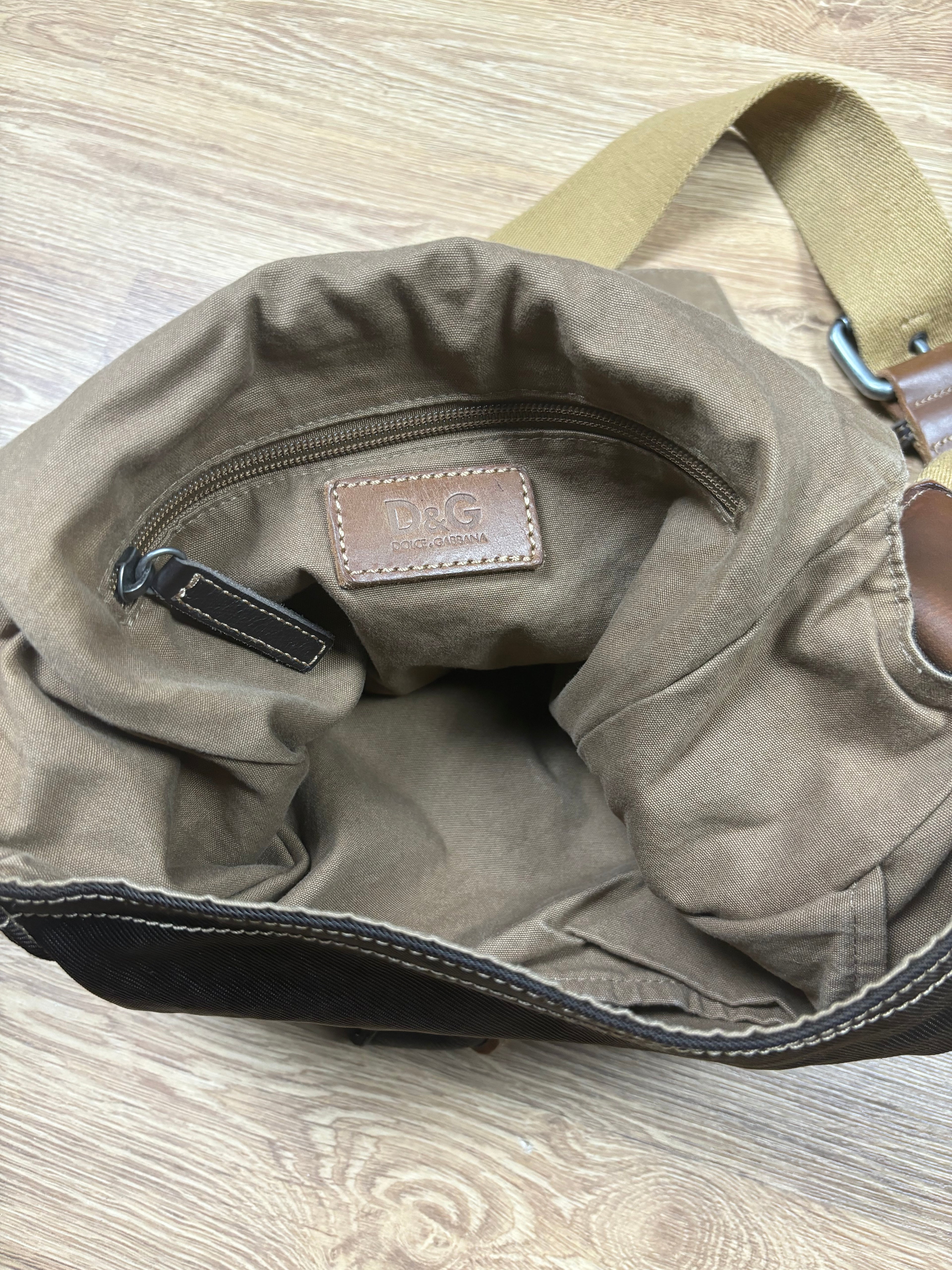Dolce & Gabbana Leather Canvas Crossbody Bag