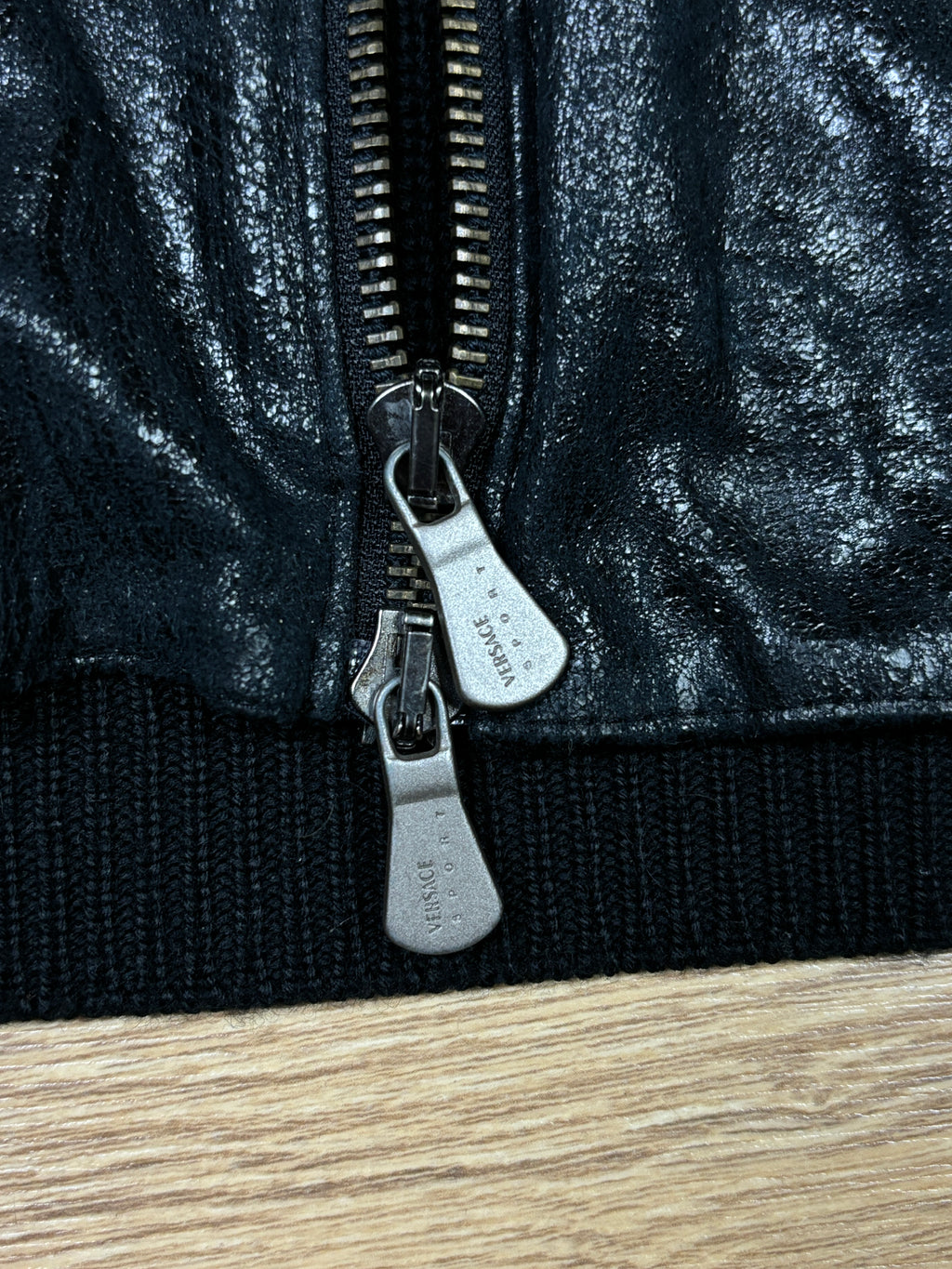 2000s Versace Sport Black Zip Knit