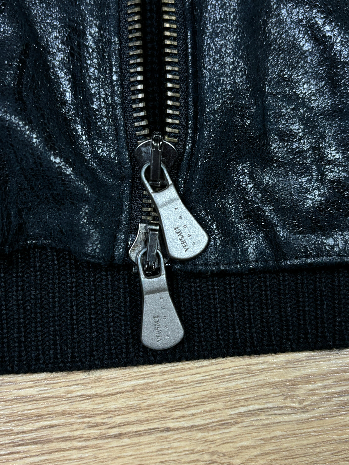 2000s Versace Sport Black Zip Knit