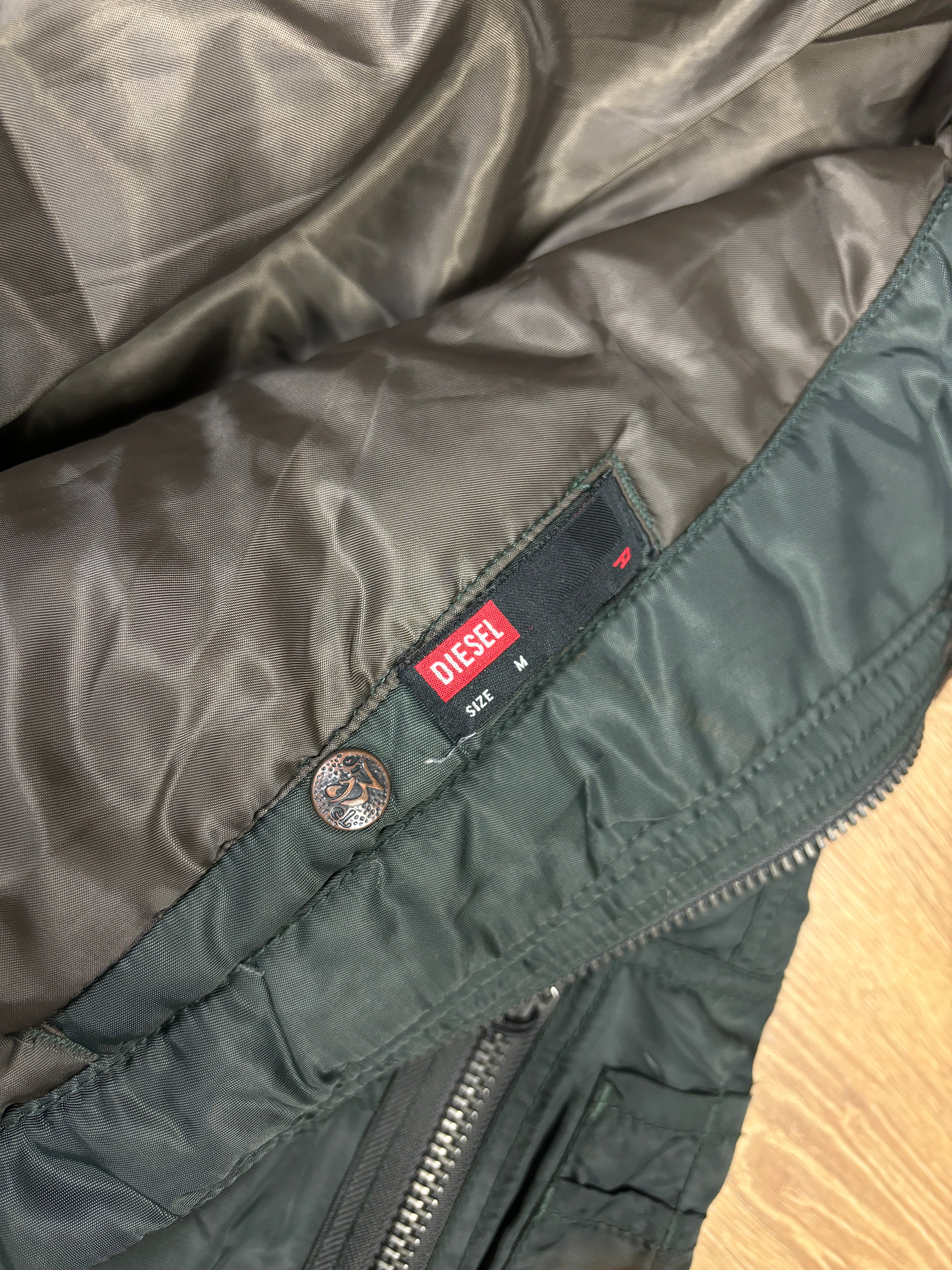 Chaqueta Bomber con Capucha de Pelo Sintético Diesel de los 2000