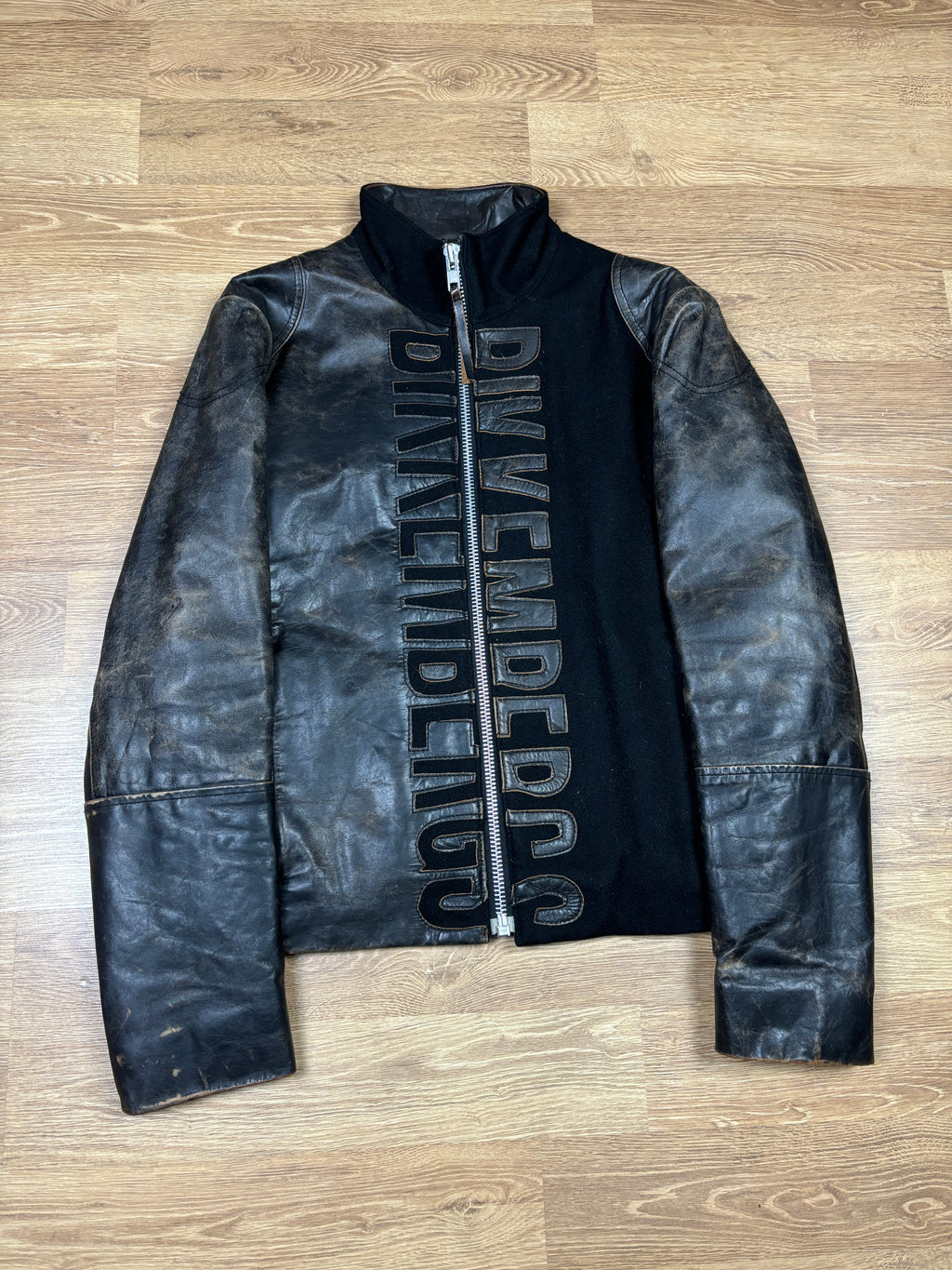 2000s Dirk Bikkembergs Leather & Wool Hybrid Jacket