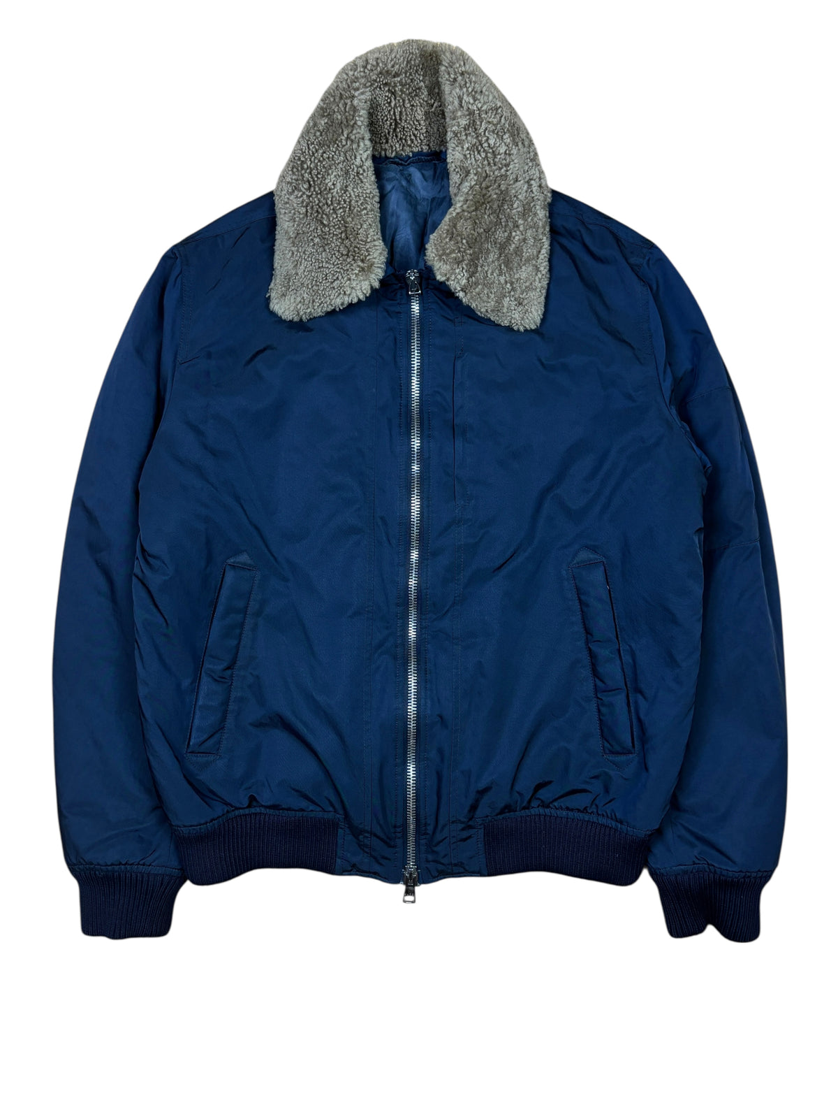 Gucci AW2011 Shearling Collar Nylon Bomber Jacket